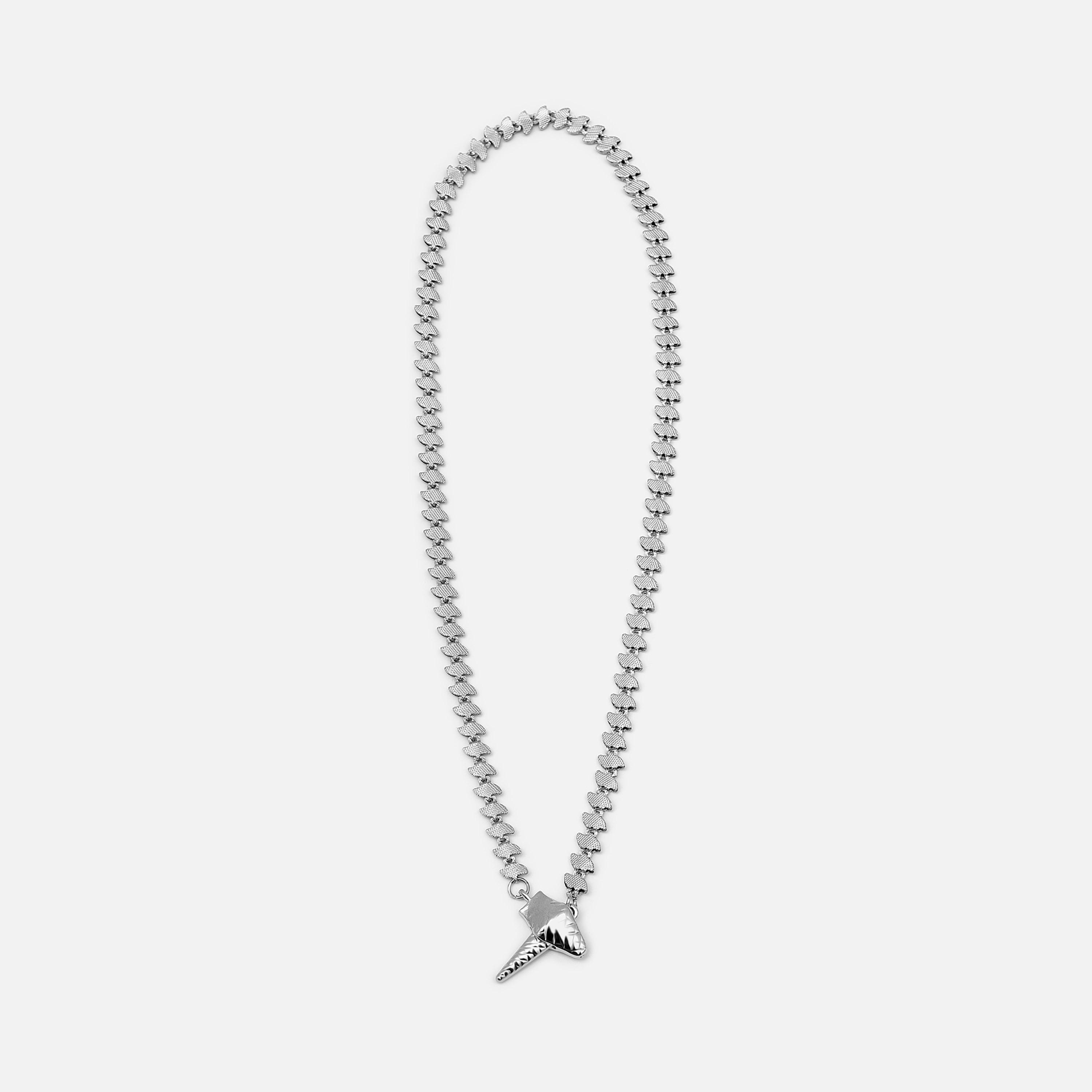عقد ليتشي فضي متعدد الطبقات للنساء من سبيكة النحاس | مقاس موحد | ncl0197-women-watchesandjewellery-jewellery-necklacesandpendants-image-2