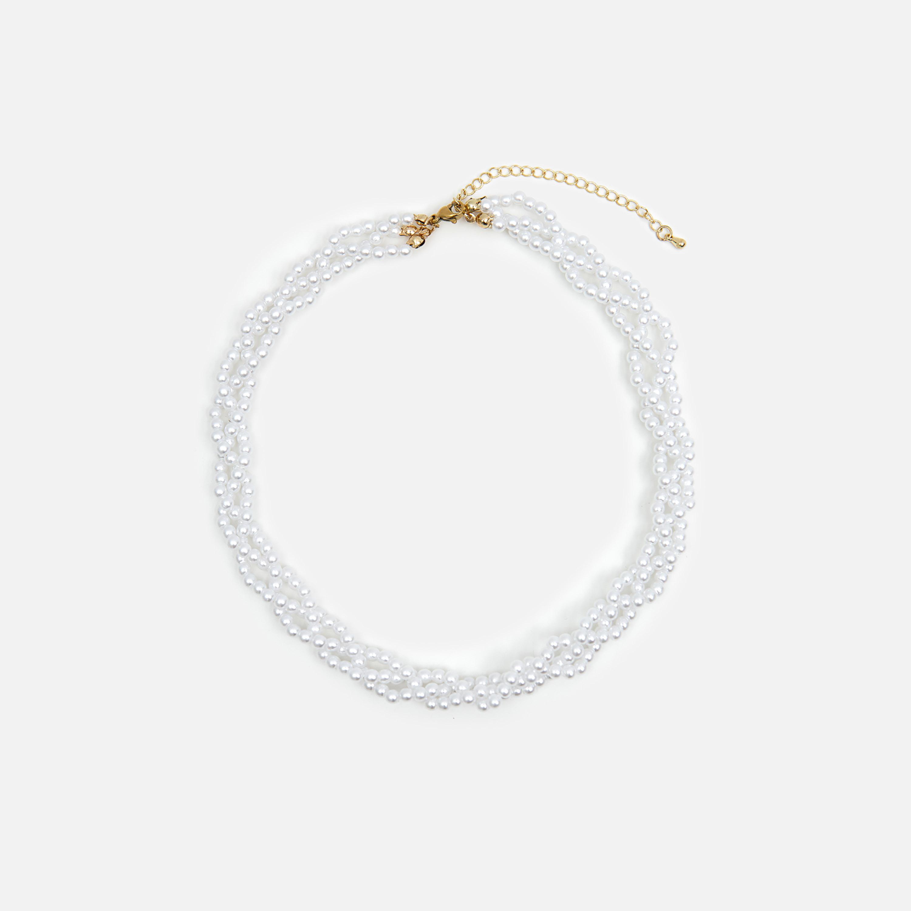 عقد تشوكر ليتشي أبيض بلؤلؤ اصطناعي للنساء | مقاس موحد | ncl0203-women-watchesandjewellery-jewellery-necklacesandpendants-image-2