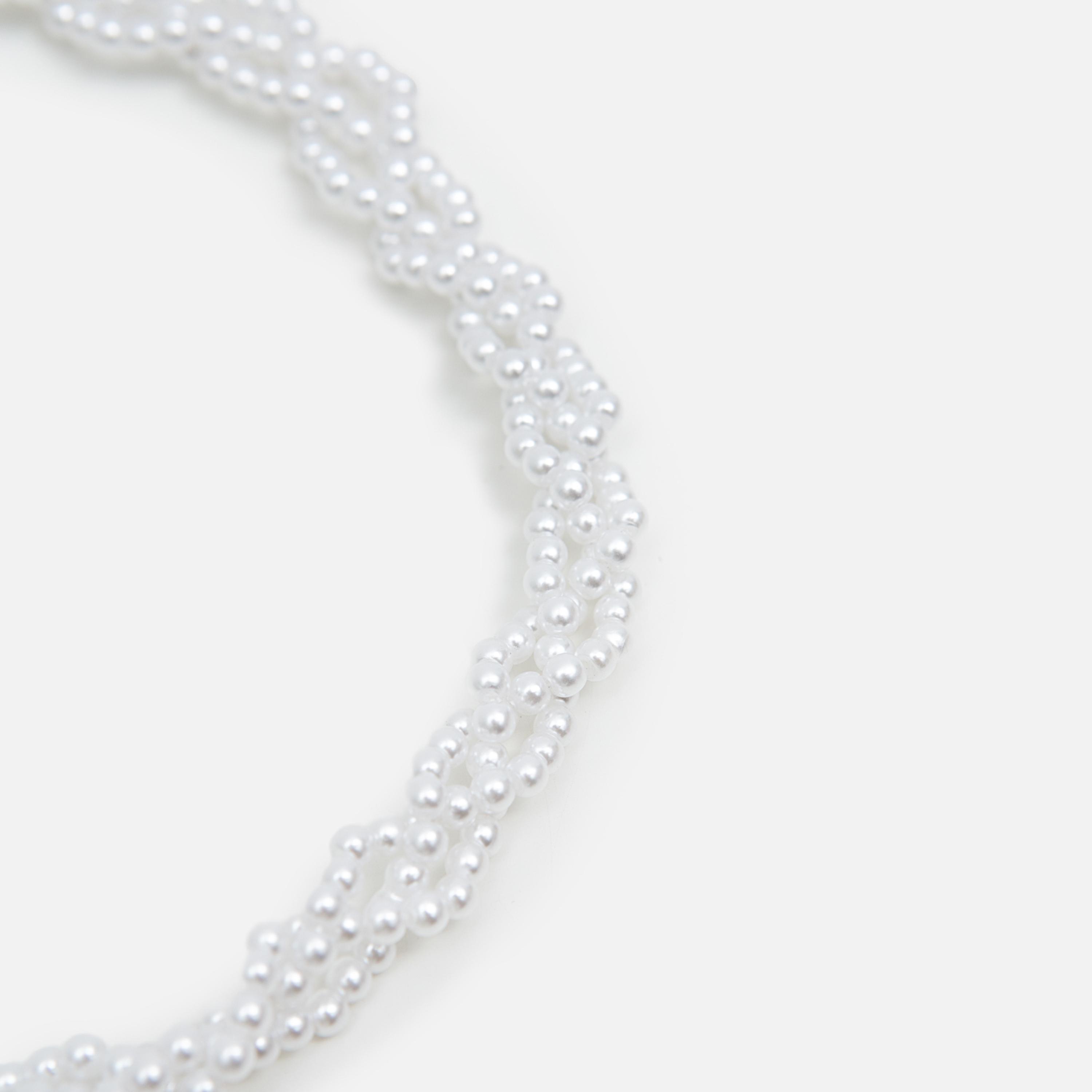 عقد تشوكر ليتشي أبيض بلؤلؤ اصطناعي للنساء | مقاس موحد | ncl0203-women-watchesandjewellery-jewellery-necklacesandpendants-image-3