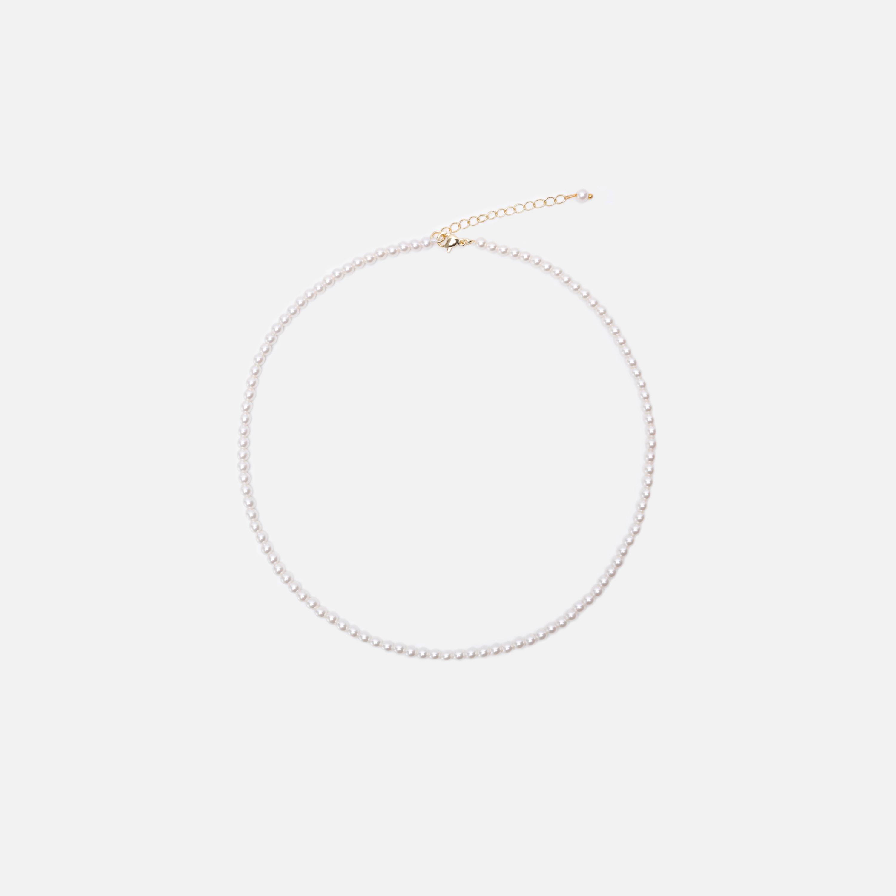 عقد سلسلة ليتشي أبيض بلؤلؤ اصطناعي للنساء | مقاس موحد | ncl0206-women-watchesandjewellery-jewellery-necklacesandpendants-image-1