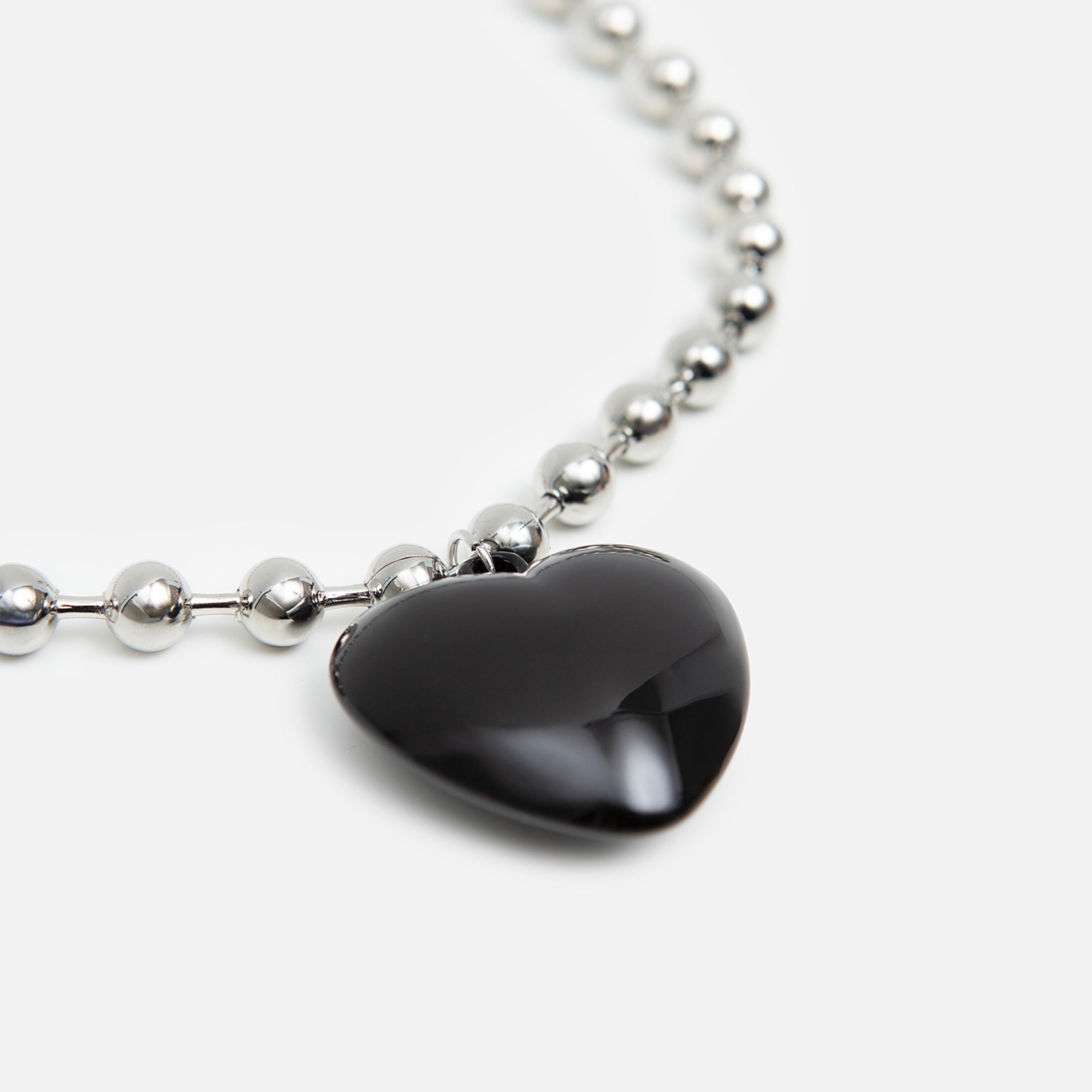 عقد بقلادة ليتشي فضي على شكل قلب للنساء من سبيكة الزنك | مقاس موحد | ncl0211-women-watchesandjewellery-jewellery-necklacesandpendants-image-3