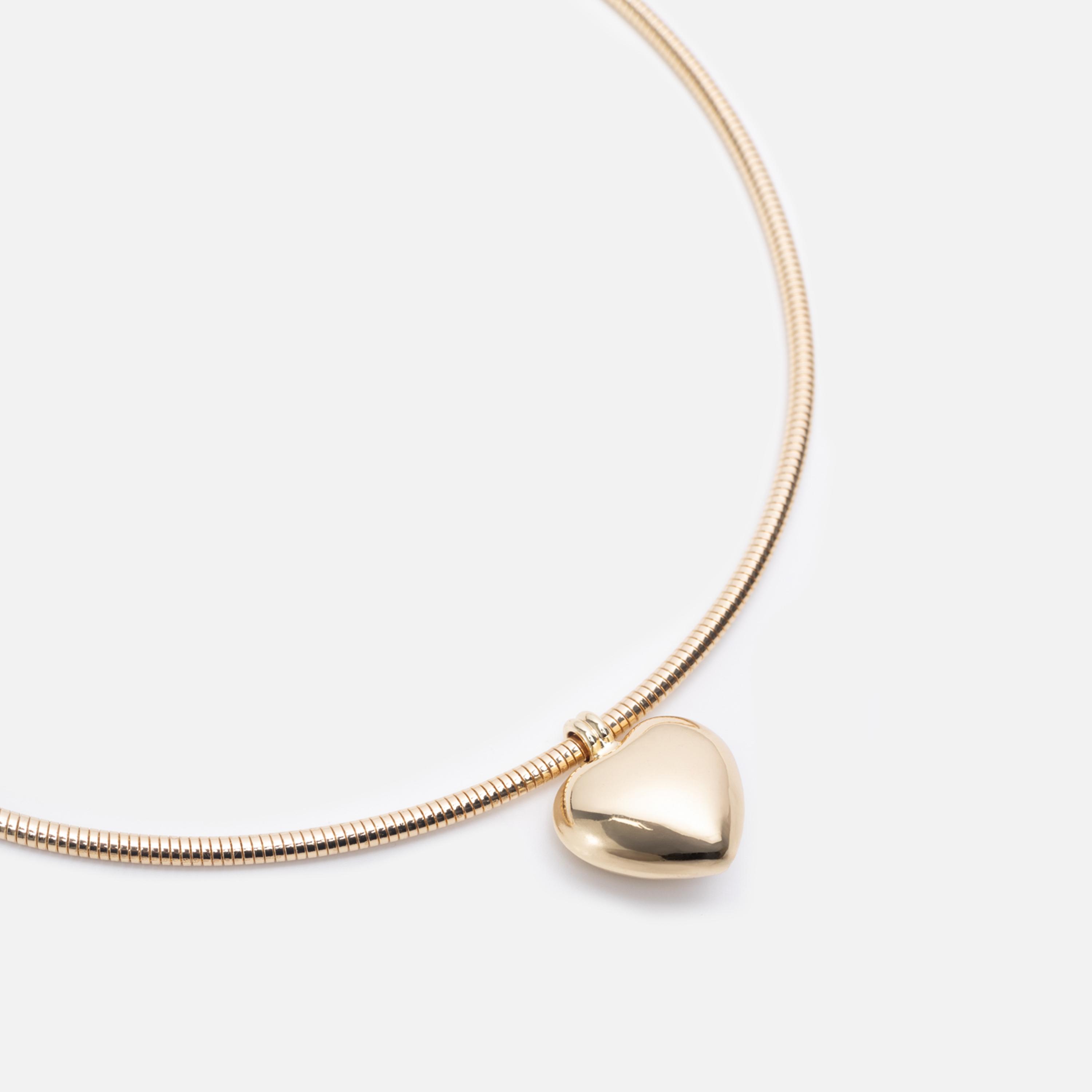 عقد تشوكر ليتشي ذهبي على شكل قلب للنساء من سبيكة الزنك | مقاس موحد | ncl0212-women-watchesandjewellery-jewellery-necklacesandpendants-image-3