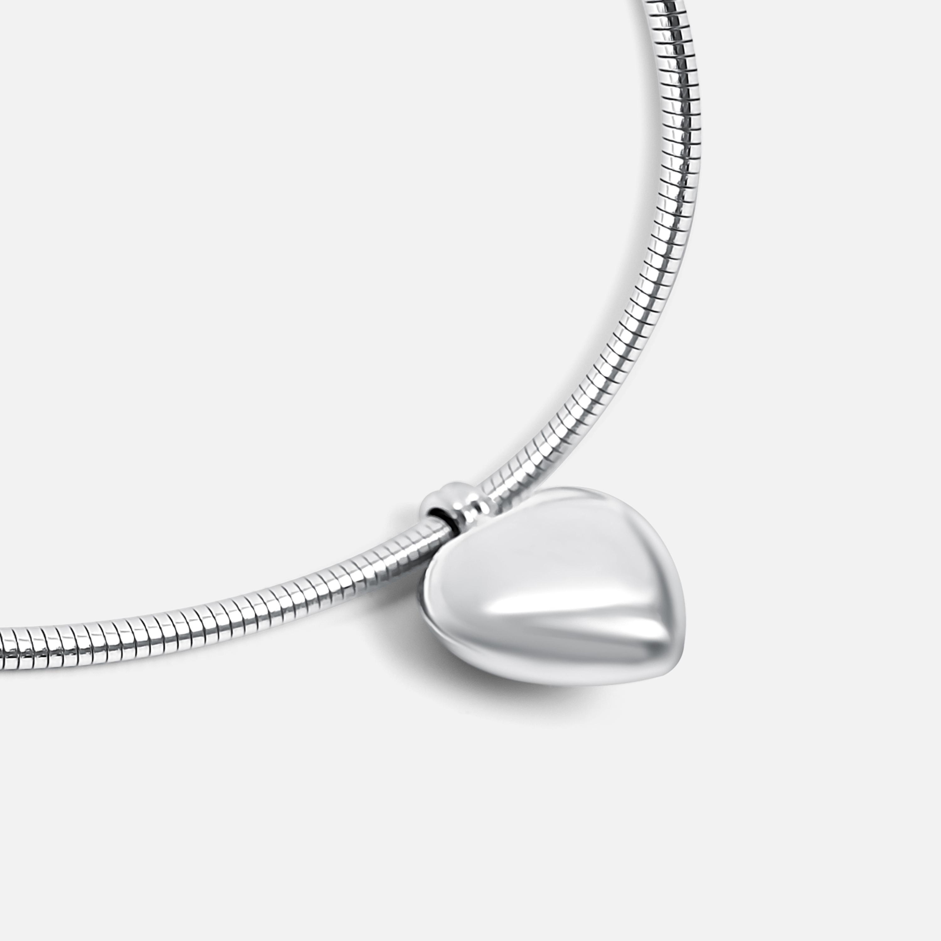 عقد تشوكر ليتشي فضي على شكل قلب للنساء من سبيكة الزنك | مقاس موحد | ncl0214-women-watchesandjewellery-jewellery-necklacesandpendants-image-3