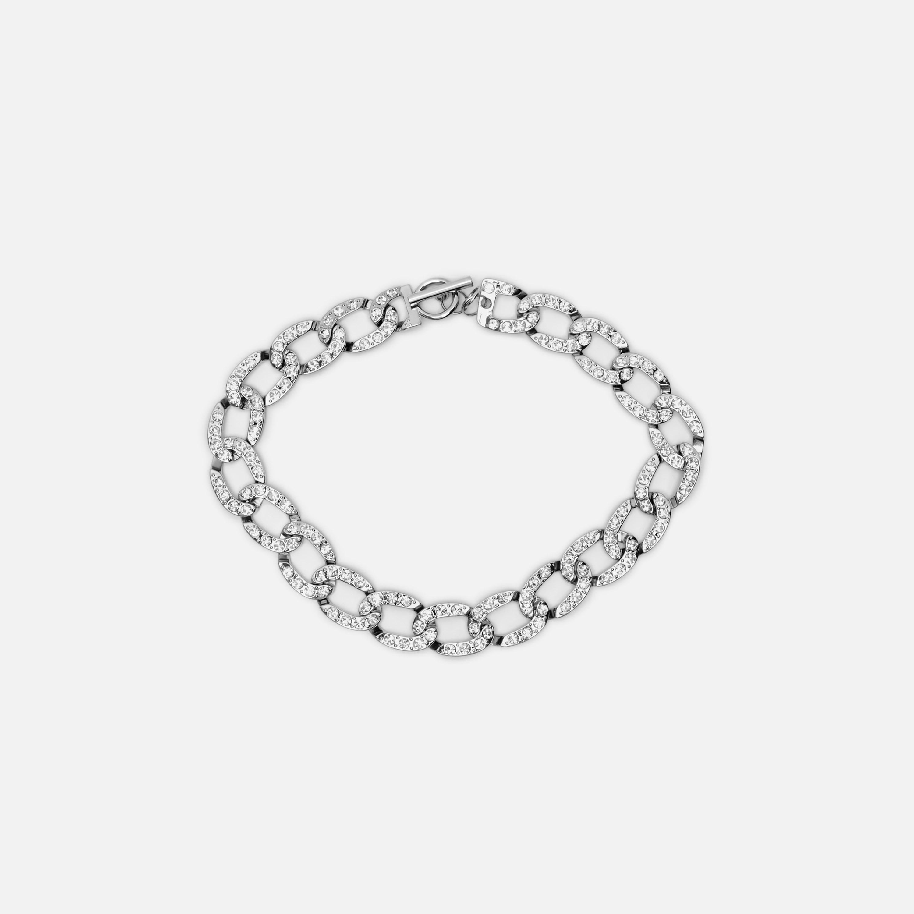 عقد سلسلة ليتشي فضي بتصميم ضخم من سبيكة الزنك | مقاس موحد | ncl0223-women-watchesandjewellery-jewellery-necklacesandpendants-image-2