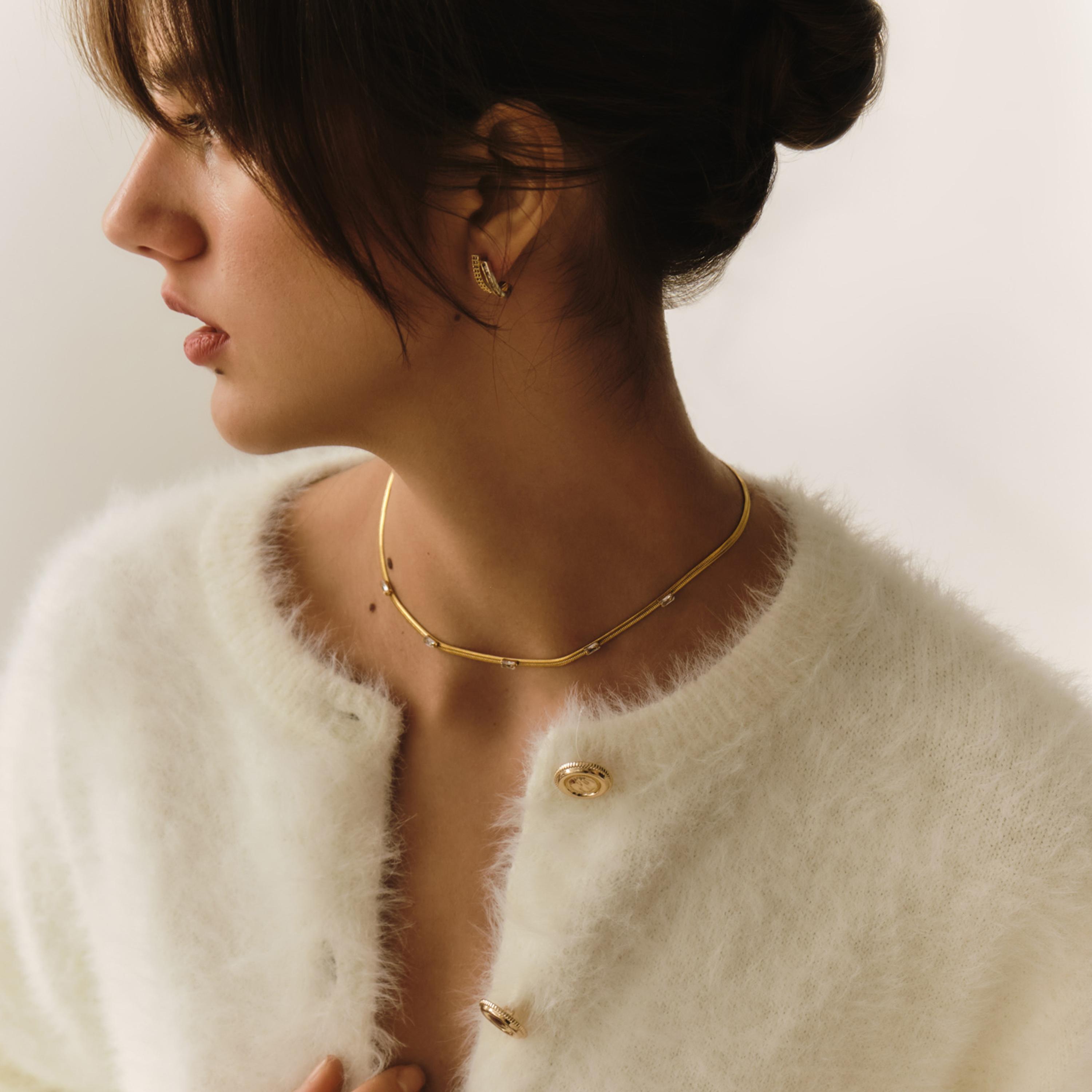 عقد سلسلة ليتشي ذهبي للنساء من الستانلس ستيل | مقاس موحد | ncl0227-women-watchesandjewellery-jewellery-necklacesandpendants-image-1