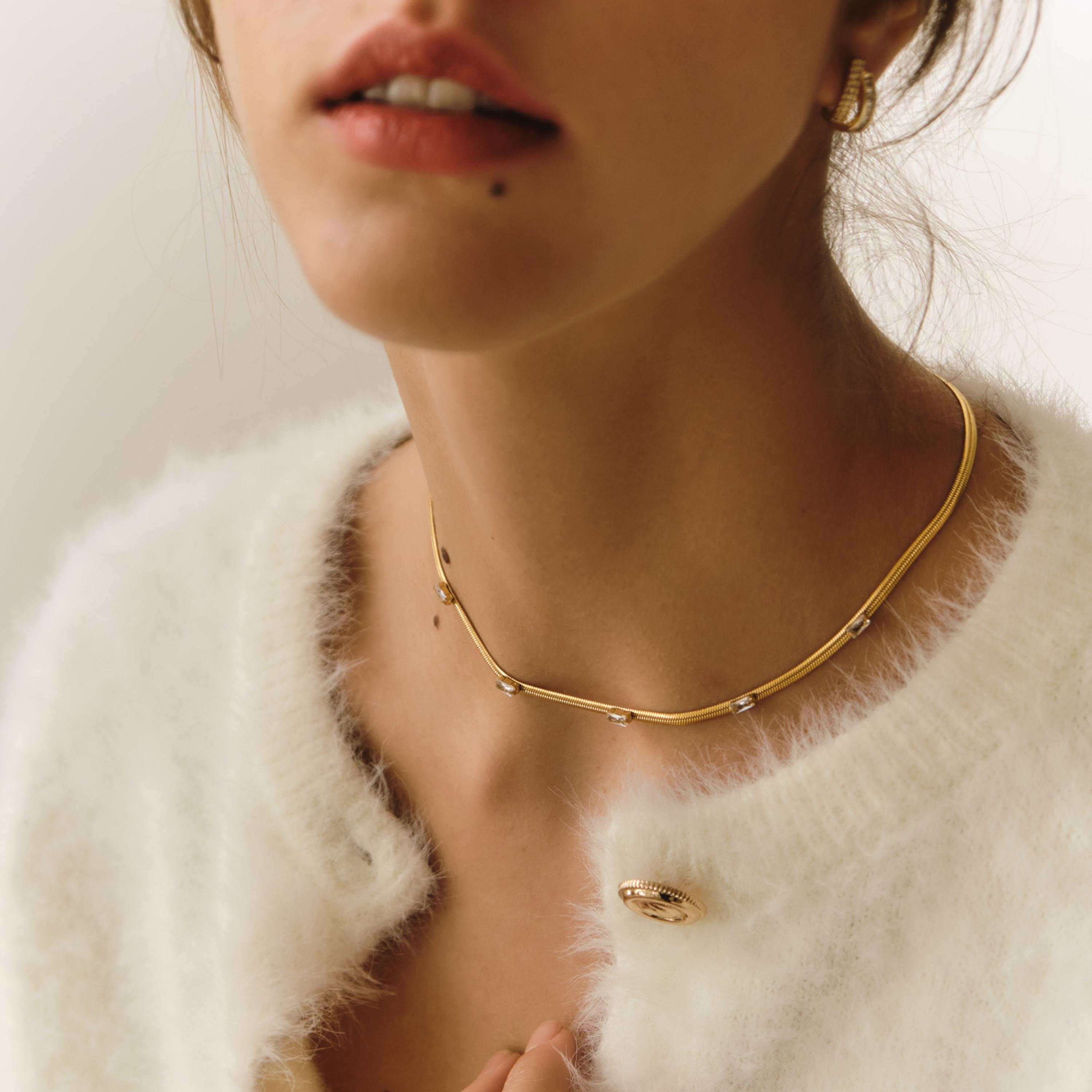 عقد سلسلة ليتشي ذهبي للنساء من الستانلس ستيل | مقاس موحد | ncl0227-women-watchesandjewellery-jewellery-necklacesandpendants-image-4