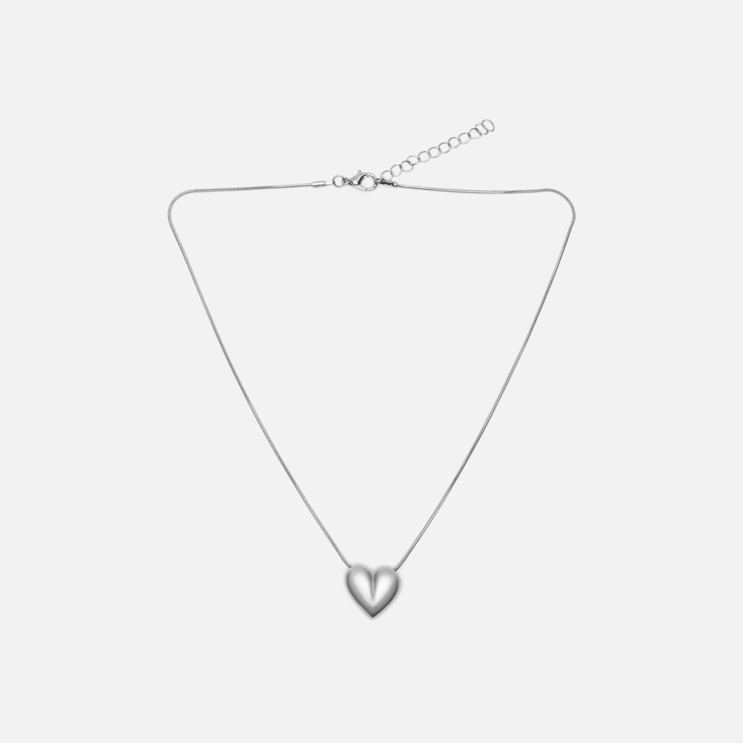 عقد بقلادة ليتشي فضي على شكل قلب للنساء من النحاس | مقاس موحد | ncl0229-women-watchesandjewellery-jewellery-necklacesandpendants-image-2