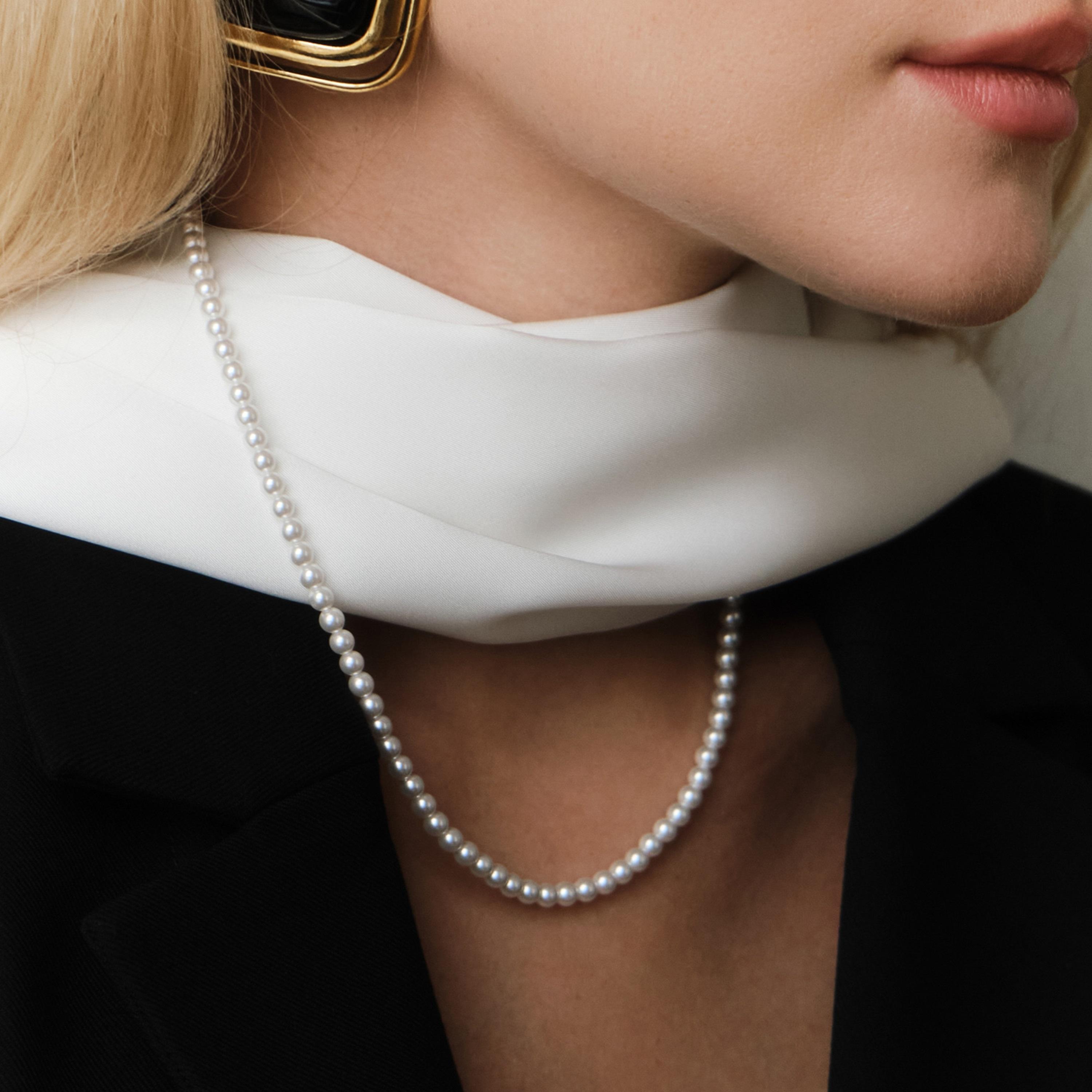 عقد سلسلة ليتشي أبيض بلؤلؤ اصطناعي للنساء | مقاس موحد | ncl0232-women-watchesandjewellery-jewellery-necklacesandpendants-image-2