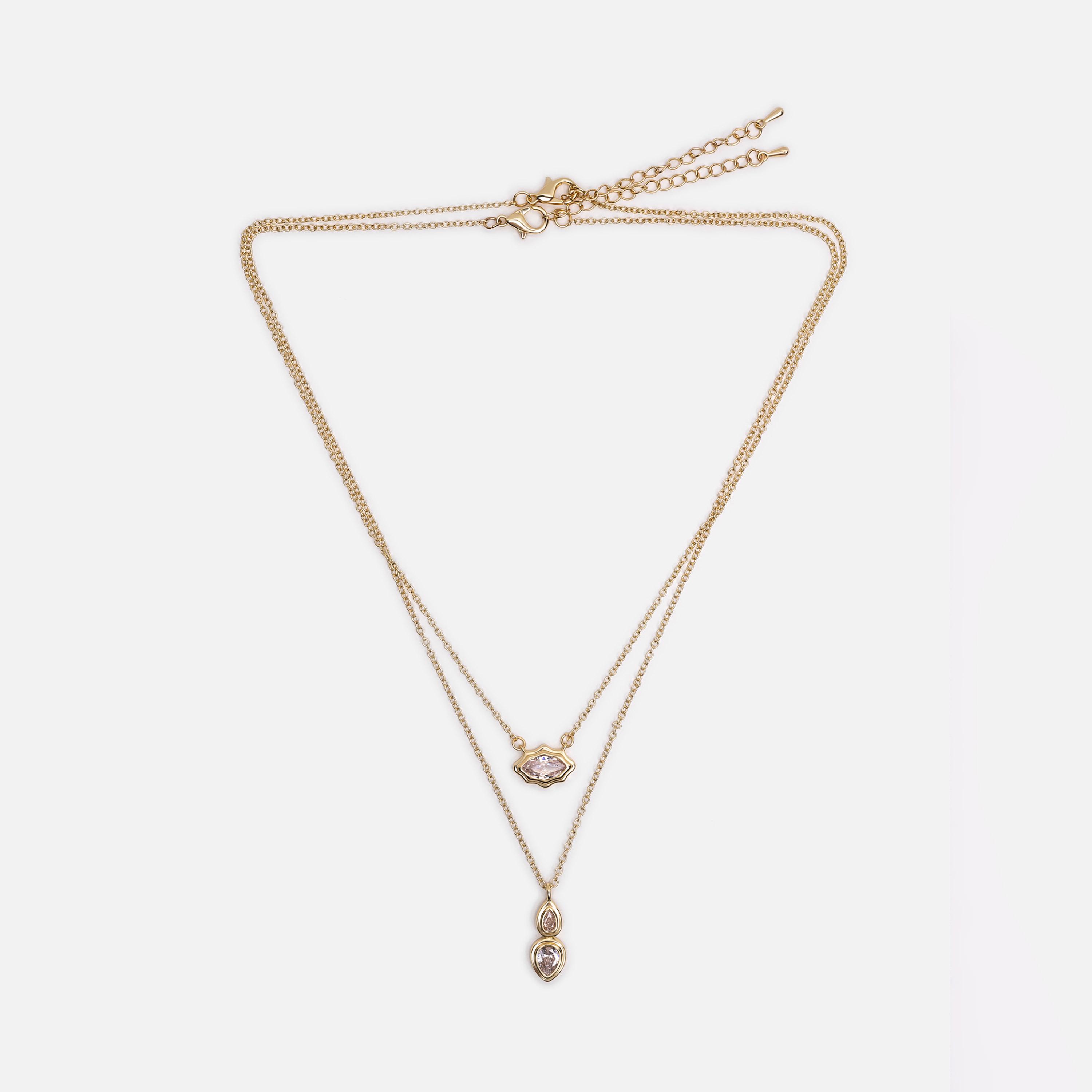 عقد ليتشي ذهبي متعدد الطبقات بنمط "العين الحسود" من النحاس | مقاس موحد | ncl0247-women-watchesandjewellery-jewellery-necklacesandpendants-image-2