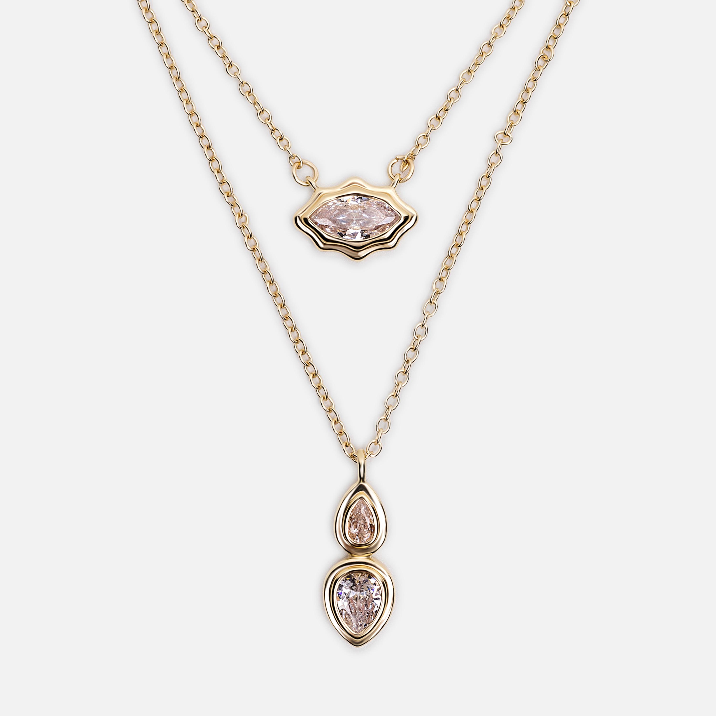 عقد ليتشي ذهبي متعدد الطبقات بنمط "العين الحسود" من النحاس | مقاس موحد | ncl0247-women-watchesandjewellery-jewellery-necklacesandpendants-image-3