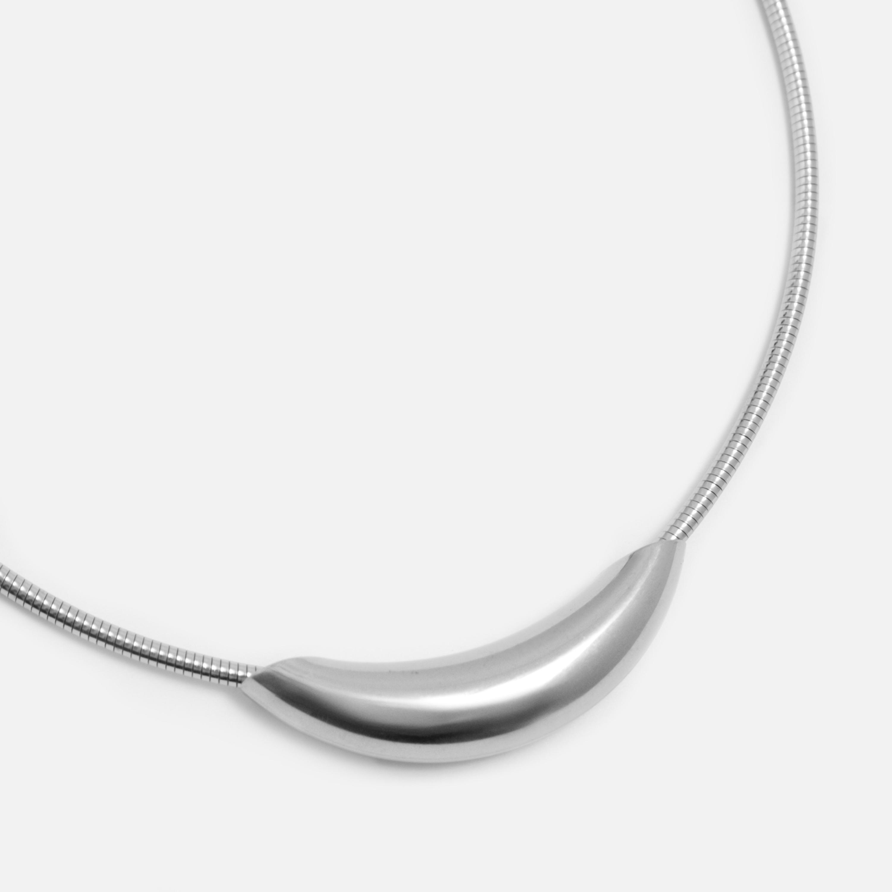 عقد تشوكر ليتشي فضي للنساء من الستانلس ستيل | مقاس موحد | ncl0255-women-watchesandjewellery-jewellery-necklacesandpendants-image-3