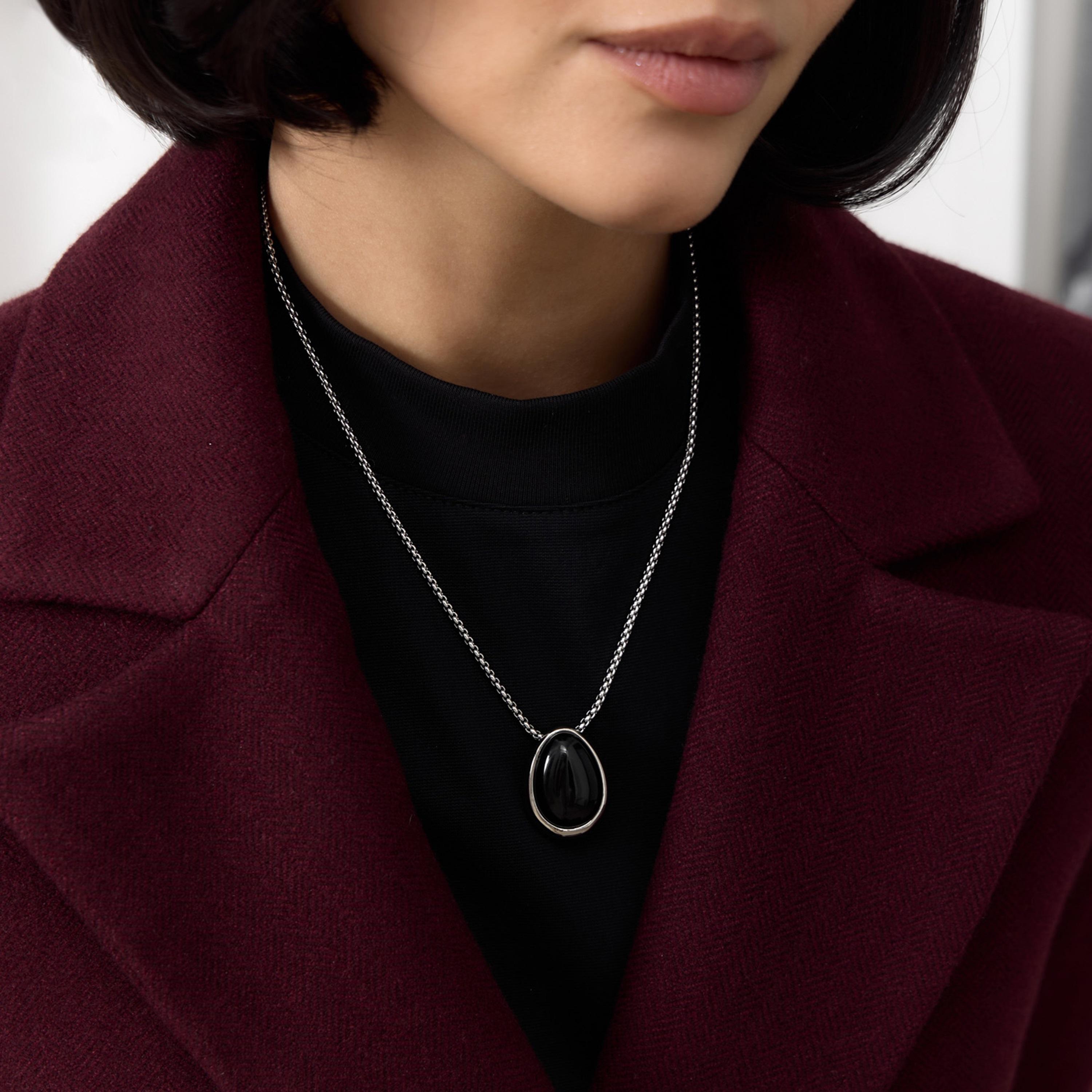عقد بقلادة حجر أسود ليتشي للنساء من النحاس | مقاس موحد | ncl0270-women-watchesandjewellery-jewellery-necklacesandpendants-image-1