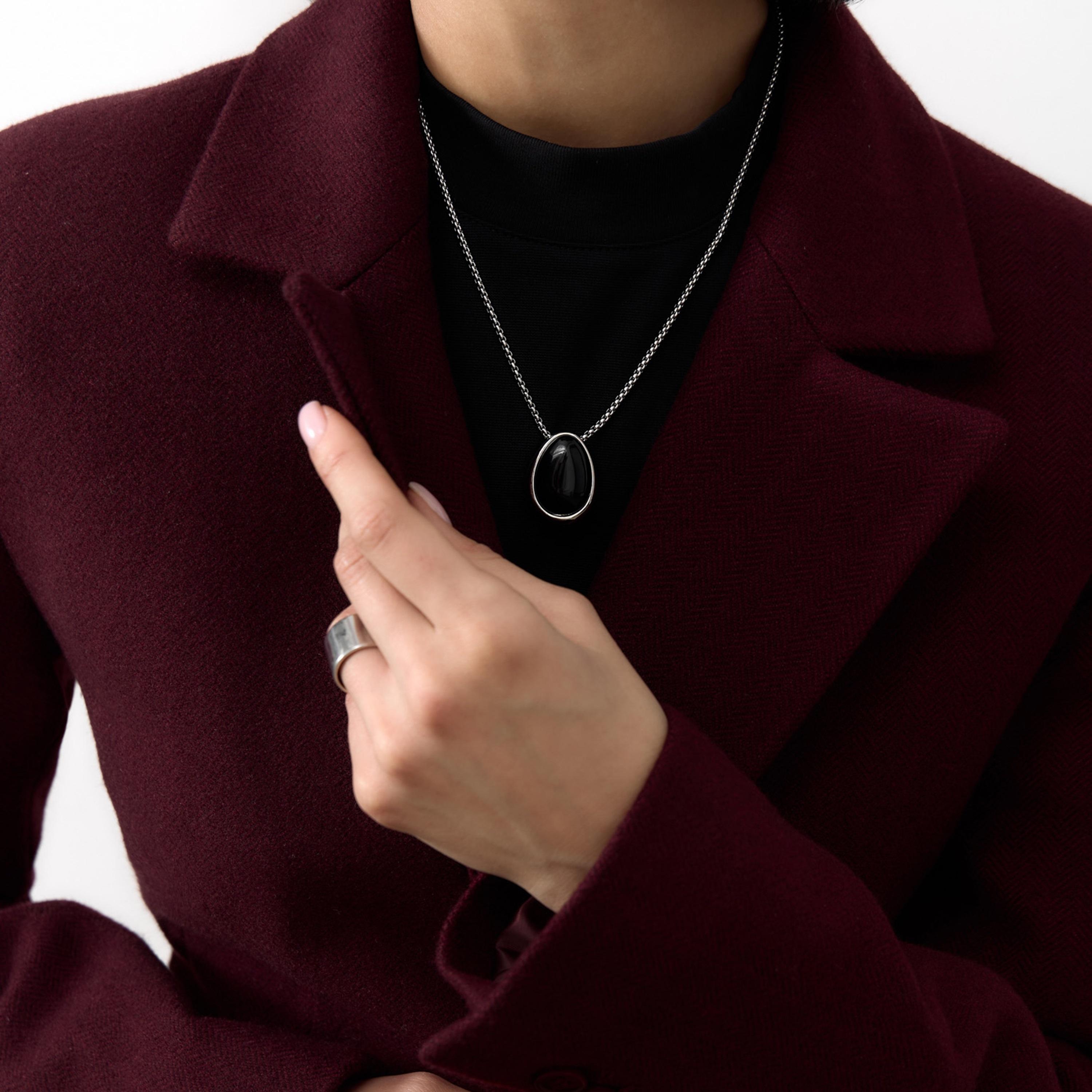 عقد بقلادة حجر أسود ليتشي للنساء من النحاس | مقاس موحد | ncl0270-women-watchesandjewellery-jewellery-necklacesandpendants-image-4