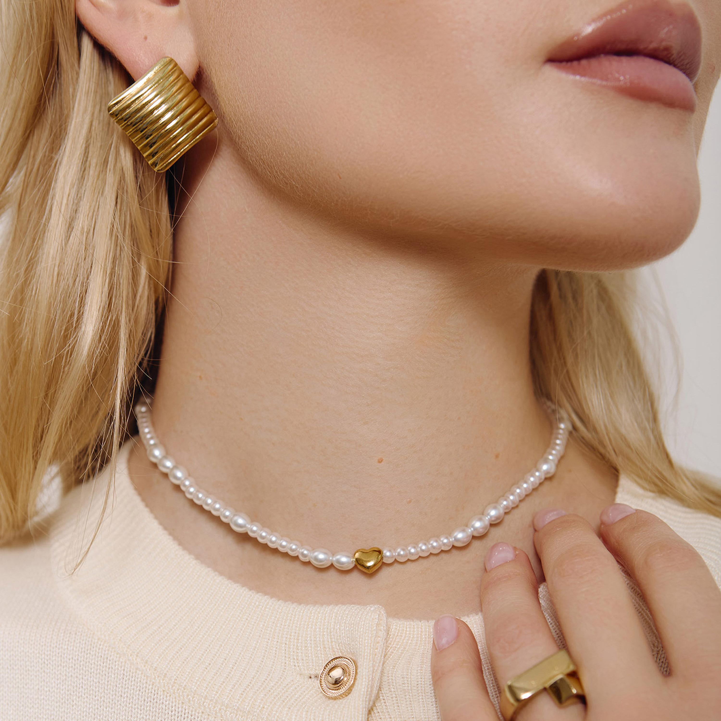 عقد سلسلة ليتشي أبيض بمرصع باللؤلؤ من الستانلس ستيل | مقاس موحد | ncl0275-women-watchesandjewellery-jewellery-necklacesandpendants-image-4