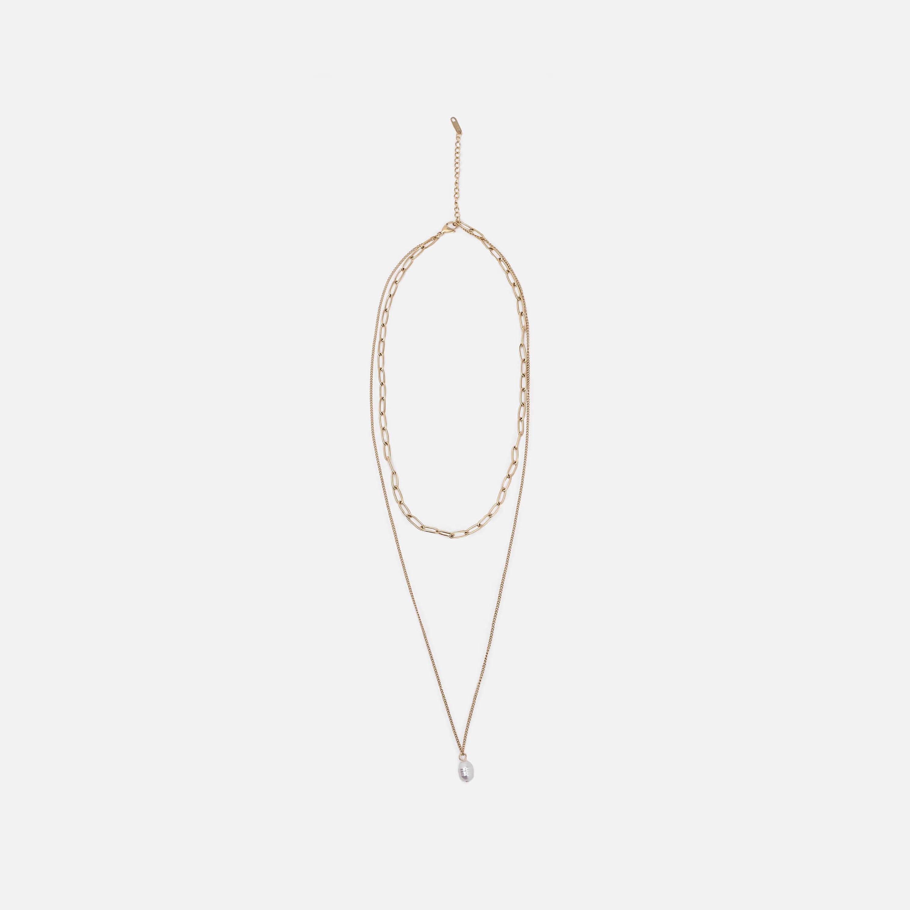 عقد بقلادة لؤلؤ ليتشي ذهبي للنساء من سبيكة النحاس | مقاس موحد | ncl0276-women-watchesandjewellery-jewellery-necklacesandpendants-image-2