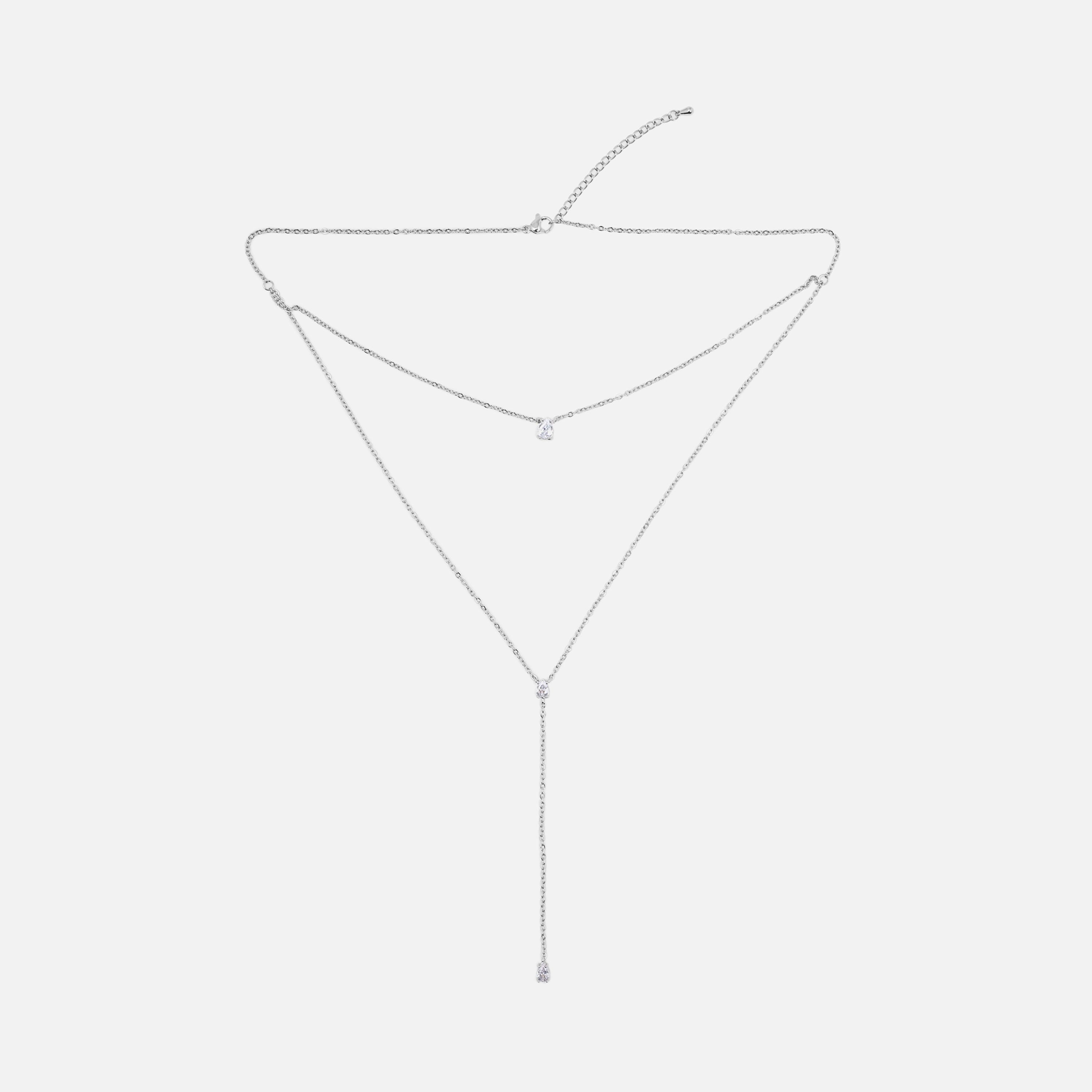 عقد ليتشي فضي متعدد الطبقات بلؤلؤ اصطناعي | مقاس موحد | ncl0277-women-watchesandjewellery-jewellery-necklacesandpendants-image-2