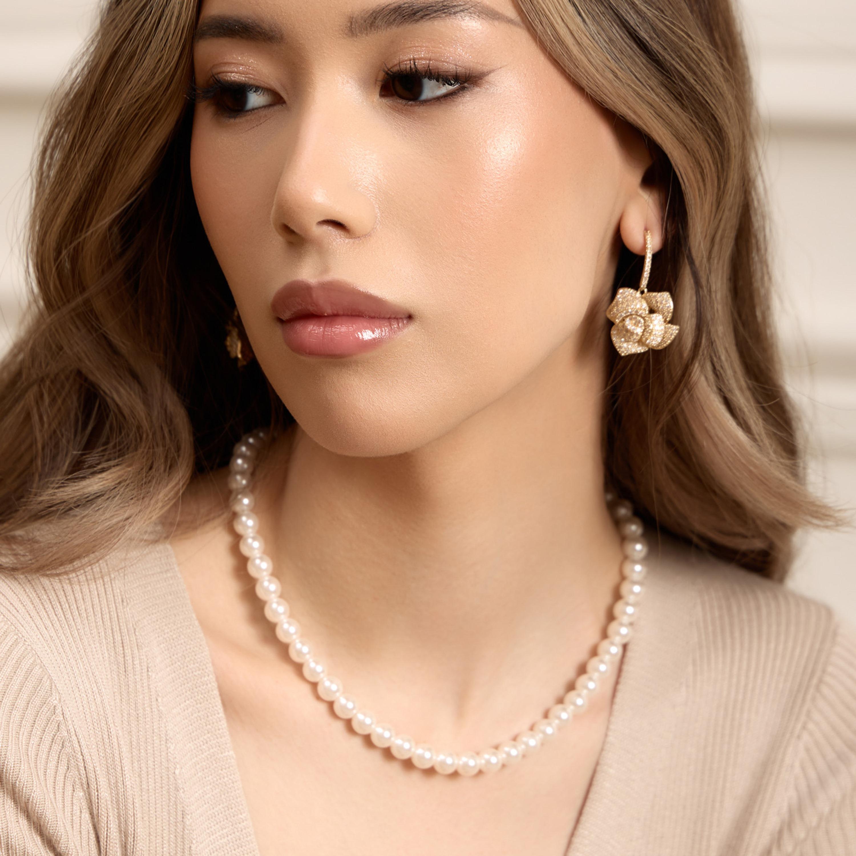 عقد لؤلؤ ليتشي أبيض للنساء من النحاس | مقاس موحد | ncl0279-women-watchesandjewellery-jewellery-necklacesandpendants-image-1