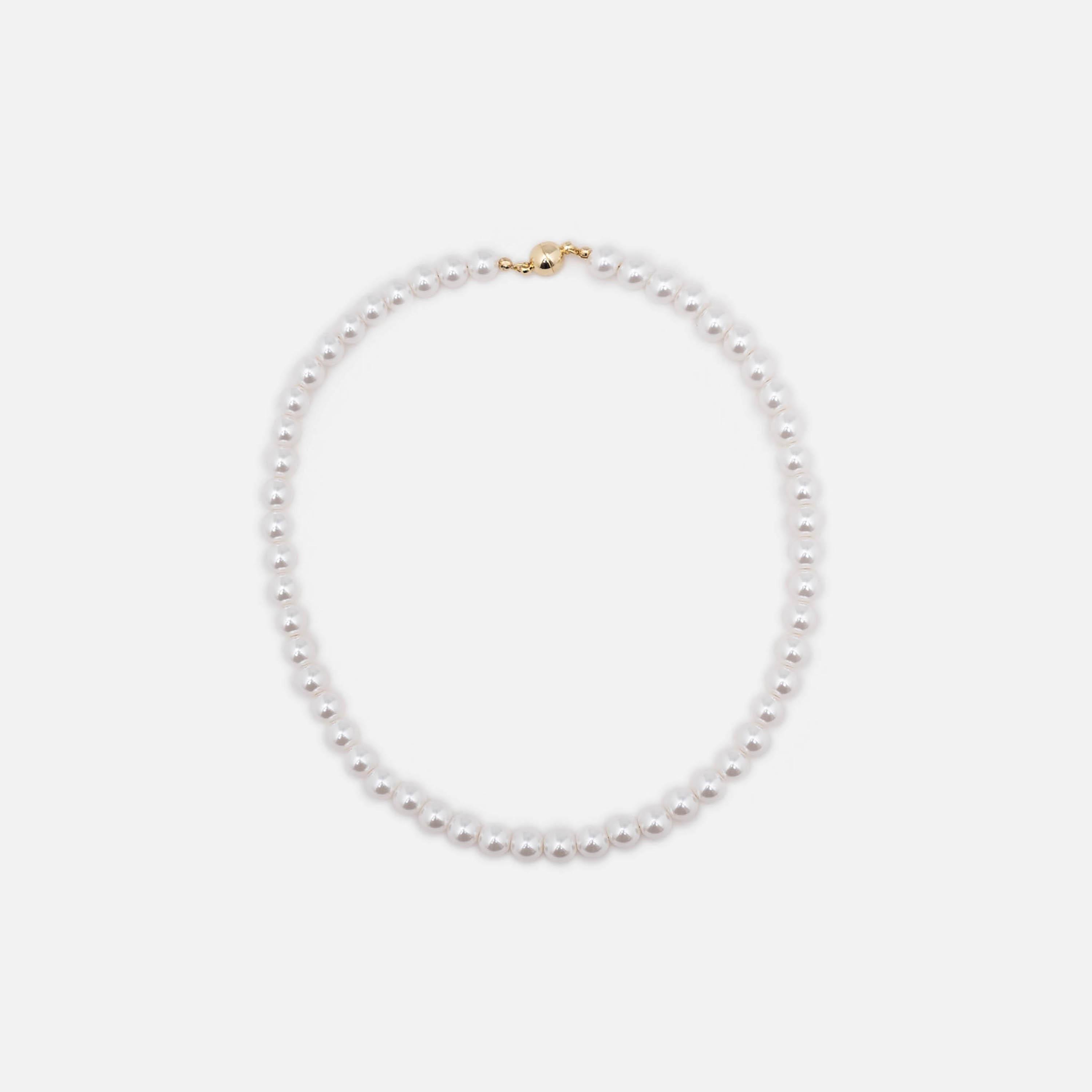 عقد لؤلؤ ليتشي أبيض للنساء من النحاس | مقاس موحد | ncl0279-women-watchesandjewellery-jewellery-necklacesandpendants-image-2