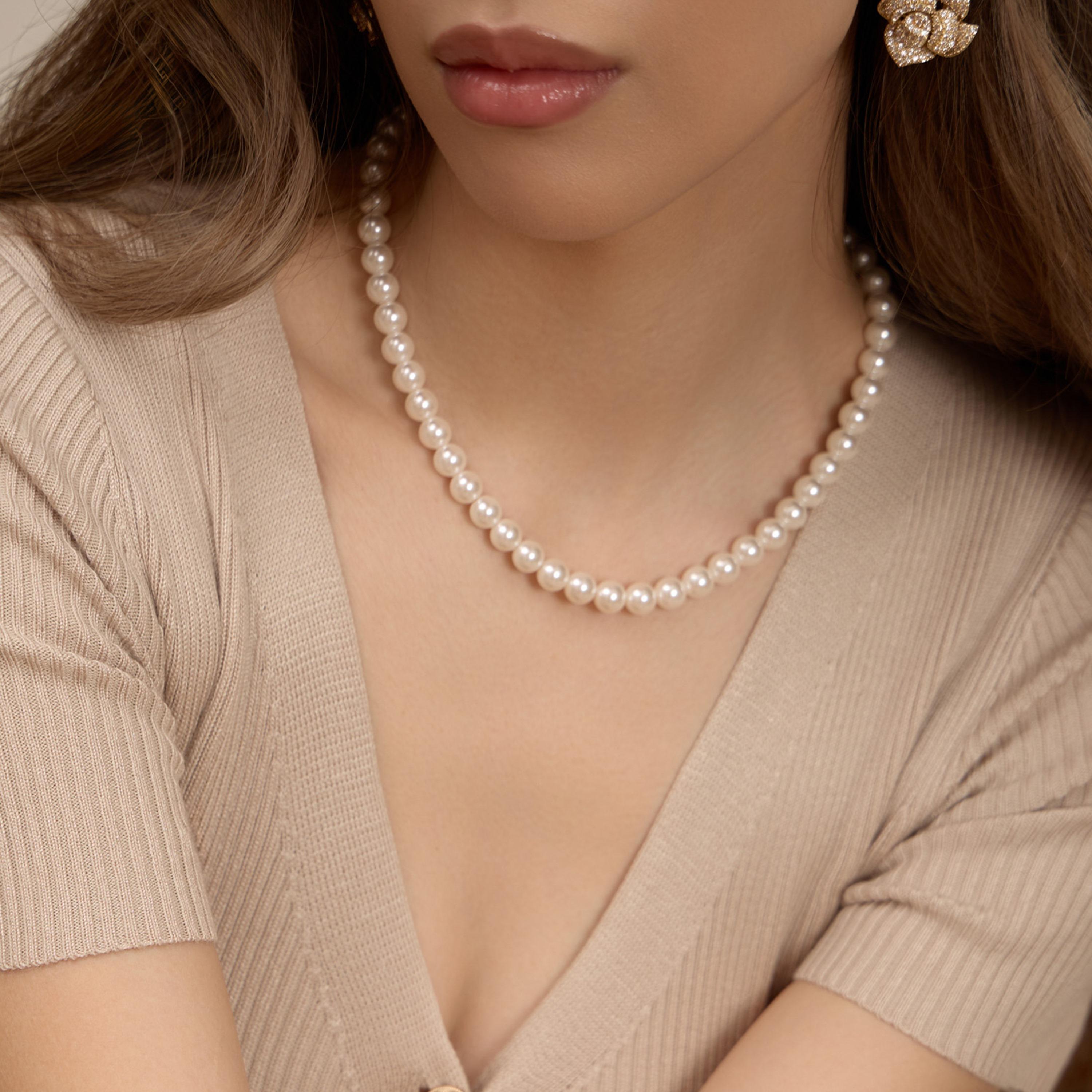 عقد لؤلؤ ليتشي أبيض للنساء من النحاس | مقاس موحد | ncl0279-women-watchesandjewellery-jewellery-necklacesandpendants-image-4