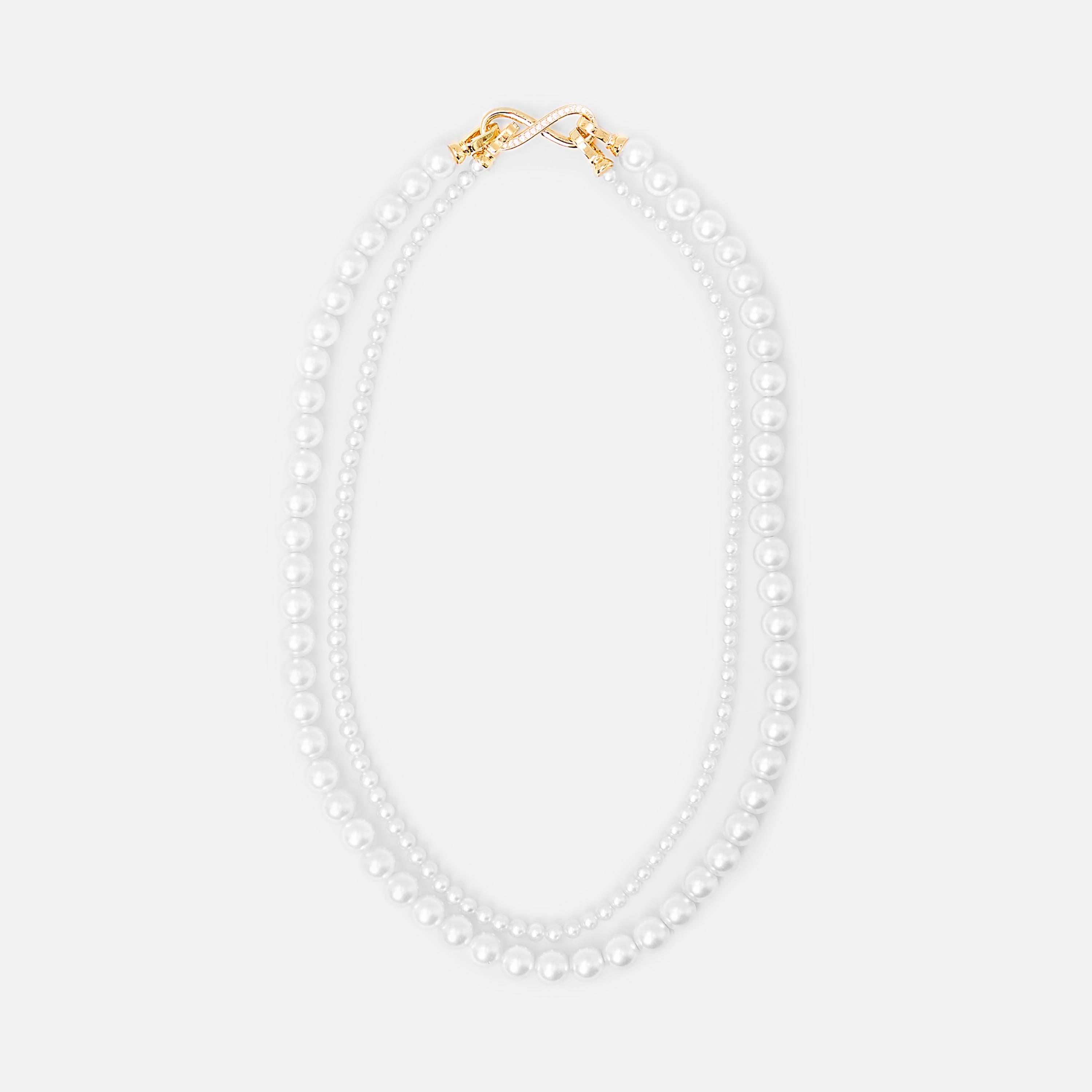 عقد لؤلؤ ليتشي أبيض متعدد الطبقات من سبيكة النحاس | مقاس موحد | ncl0284-women-watchesandjewellery-jewellery-necklacesandpendants-image-2
