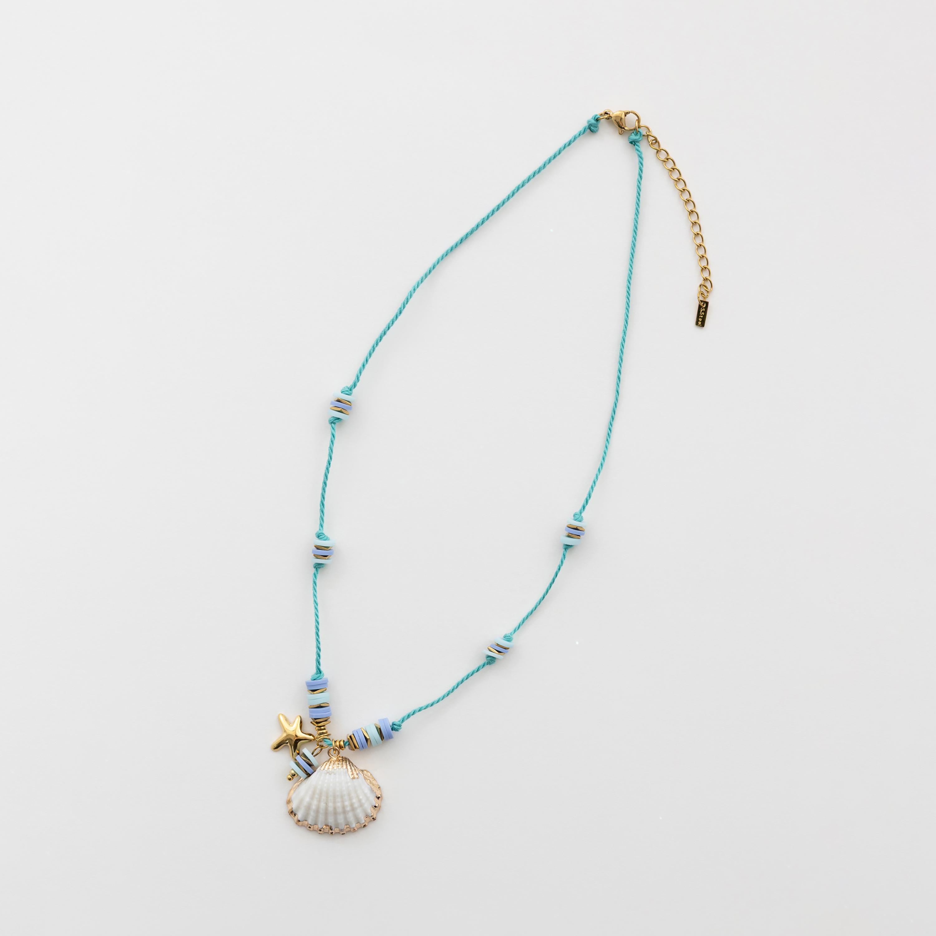 عقد بقلادة دليات زرقاء فاتحة ليتشي من الستانلس ستيل | مقاس موحد | ncl0307-women-watchesandjewellery-jewellery-necklacesandpendants-image-2