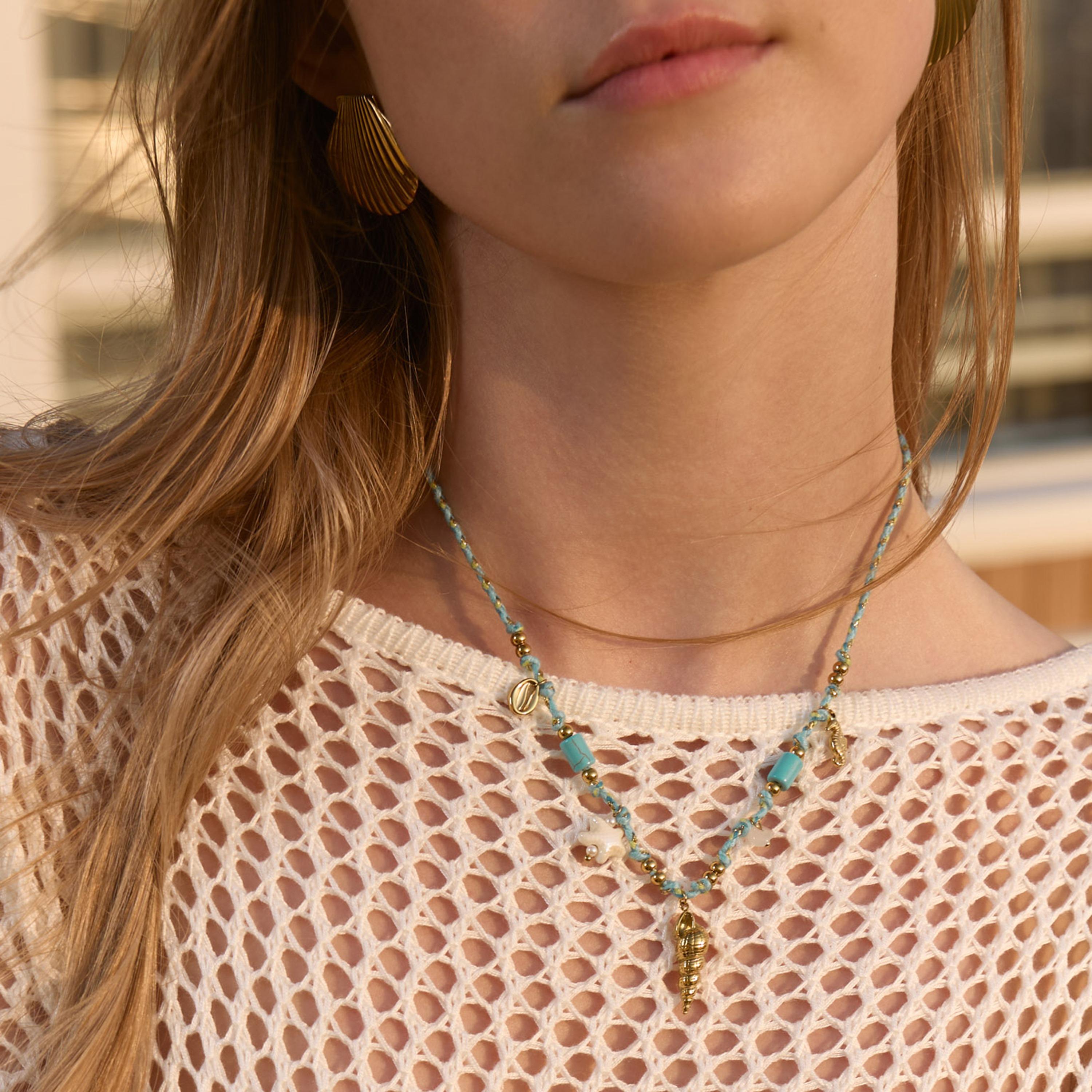 عقد بدليات زرقاء فاتحة ليتشي من الستانلس ستيل | مقاس موحد | ncl0308-women-watchesandjewellery-jewellery-necklacesandpendants-image-1