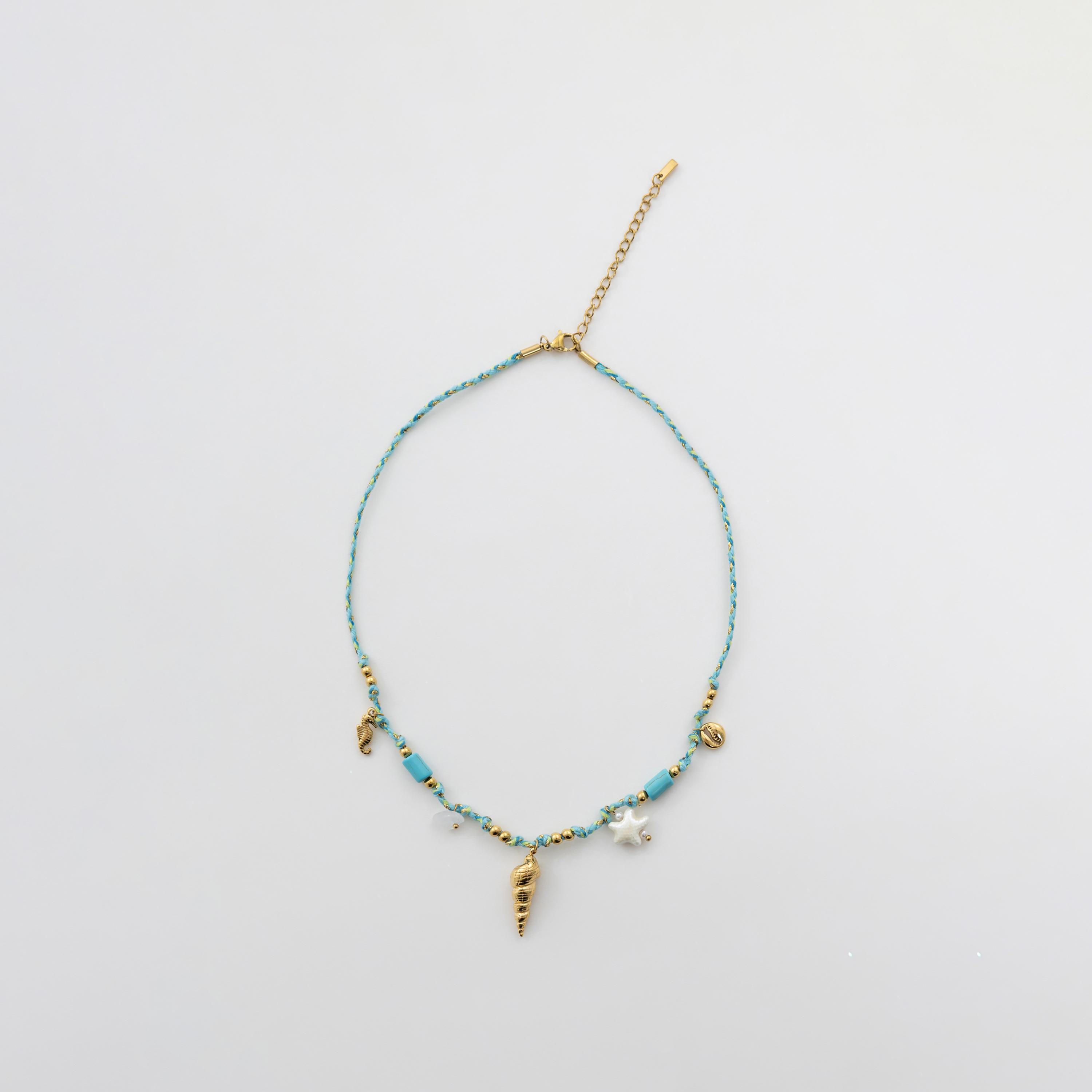 عقد بدليات زرقاء فاتحة ليتشي من الستانلس ستيل | مقاس موحد | ncl0308-women-watchesandjewellery-jewellery-necklacesandpendants-image-2