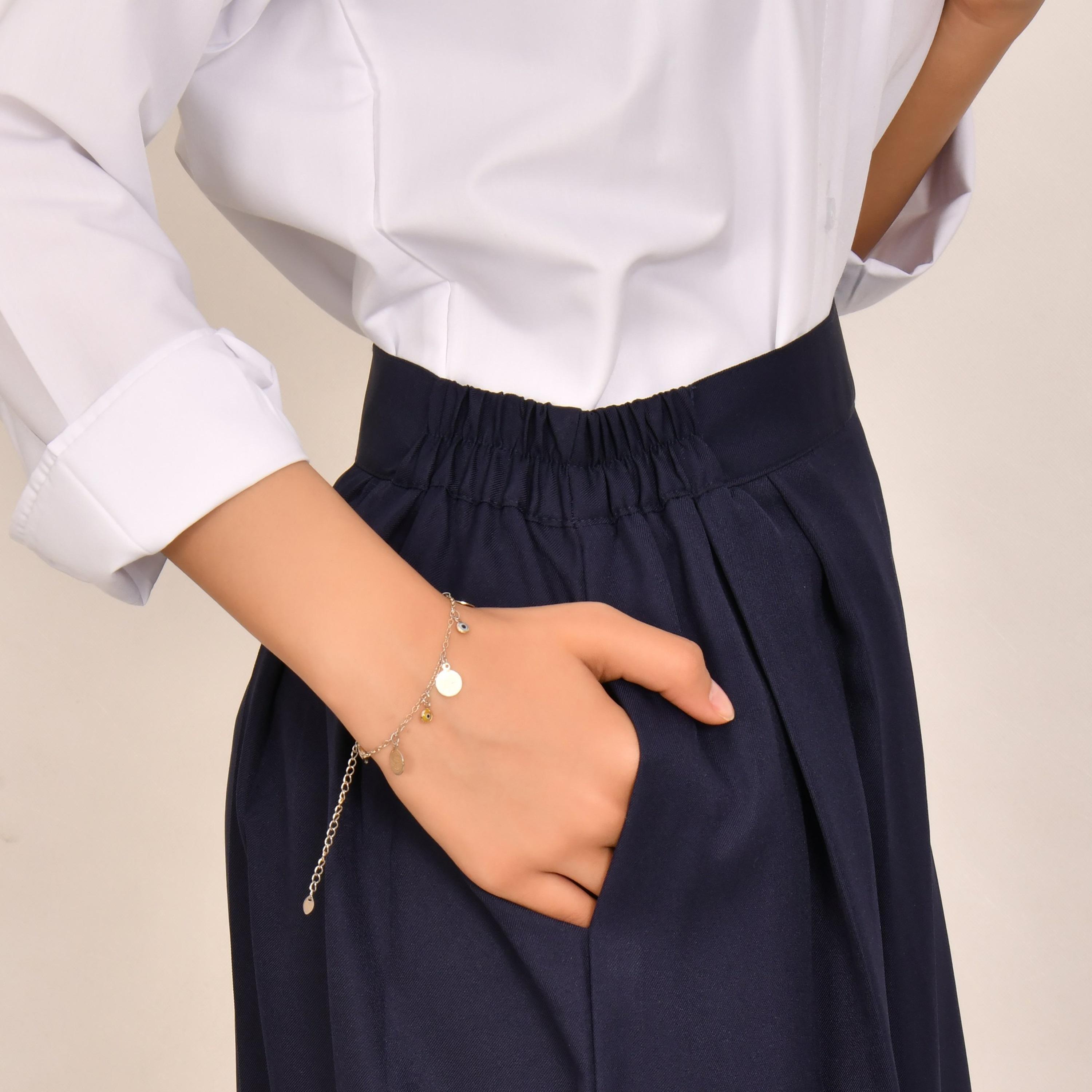 Hawraa Plain Linen Girls Full Length Skirt-girls-clothing-bottoms-skirts-image-2