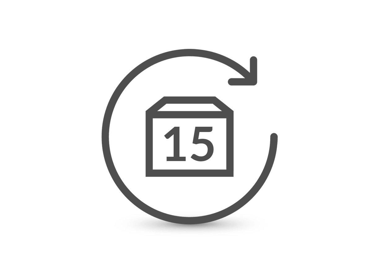 استرجاع  المنتجات بكل سهولة خلال 15 يومًا. 