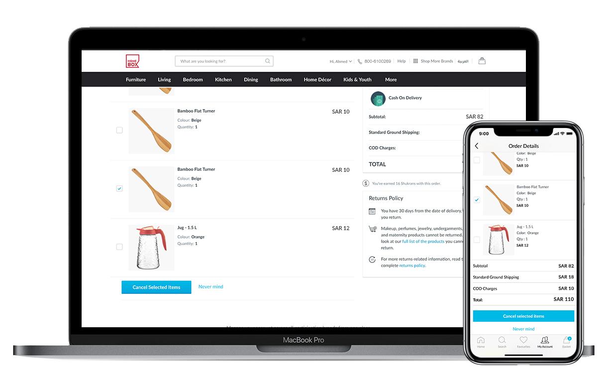 Easily return or cancel your products online.
