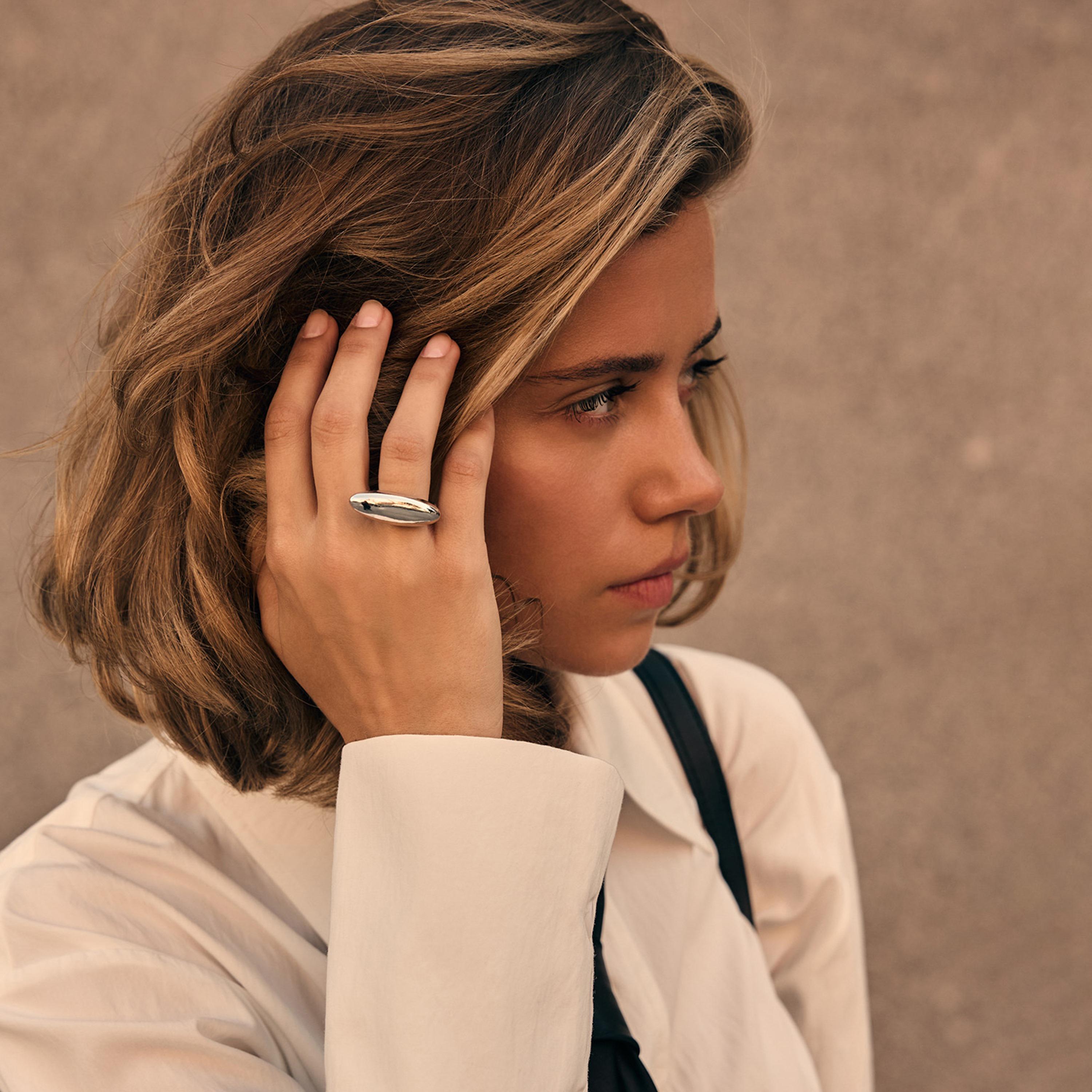 خواتم ليتشي فضية بتصاميم هندسية للنساء من سبيكة النحاس | ring158-women-watchesandjewellery-jewellery-rings-image-4