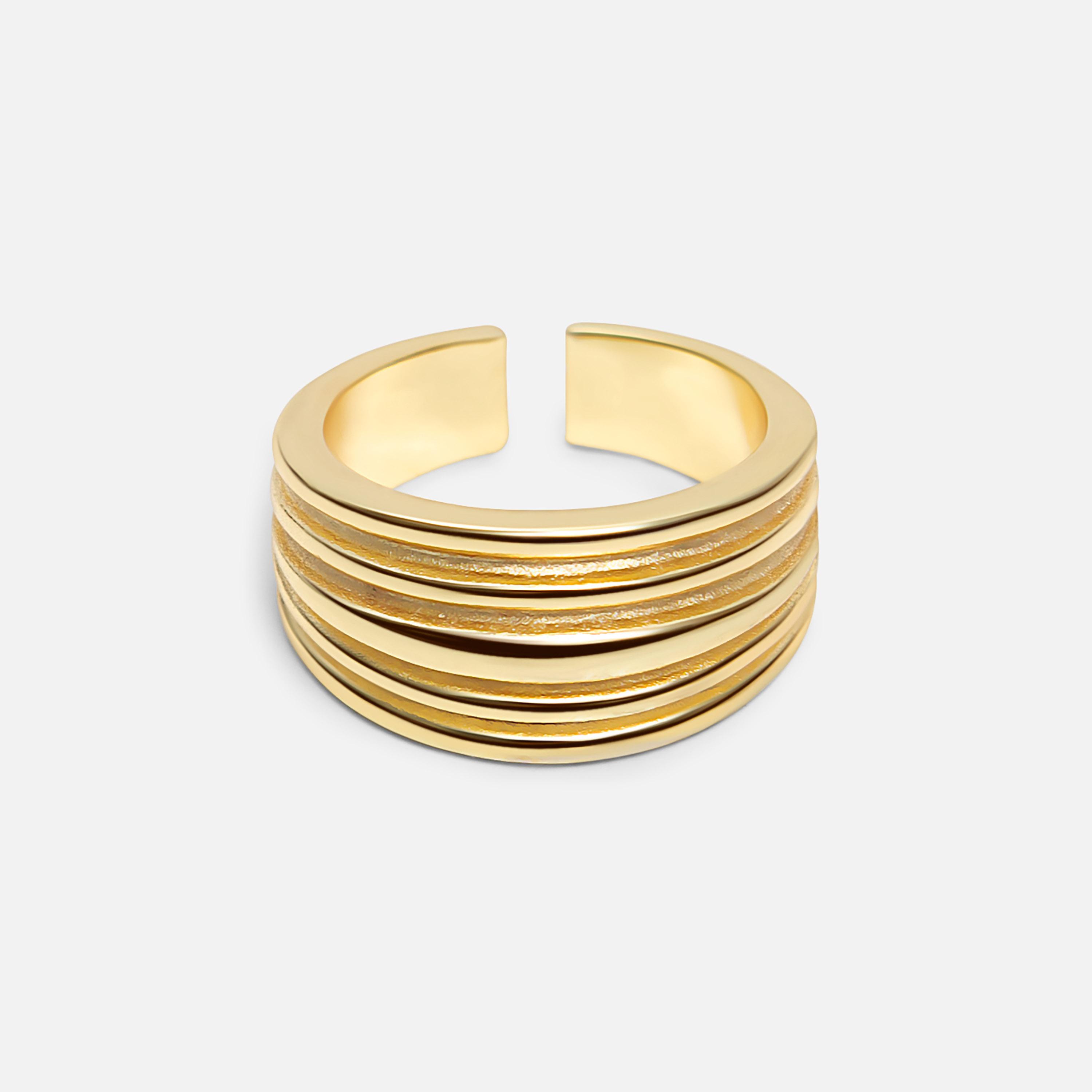 طقم خاتمين ليتشي ذهبي بتصميم مستطيل من سبيكة النحاس | ring167-women-watchesandjewellery-jewellery-rings-image-3