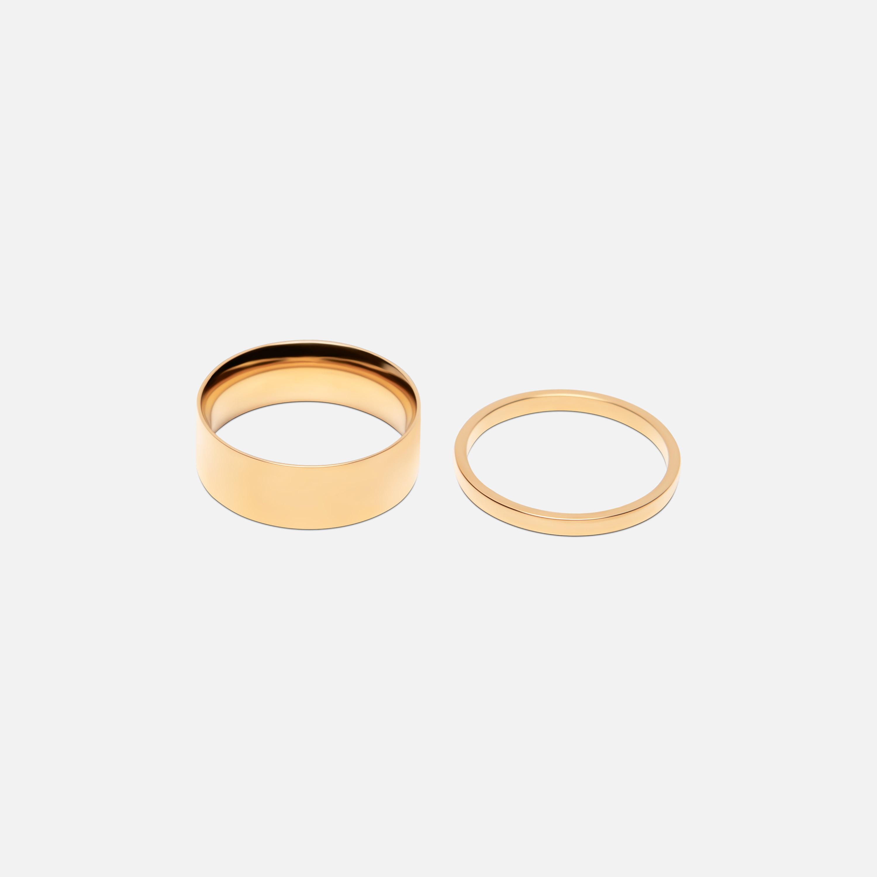 طقم خاتمين ليتشي ذهبي للنساء من الستانلس ستيل | ring170-women-watchesandjewellery-jewellery-rings-image-2