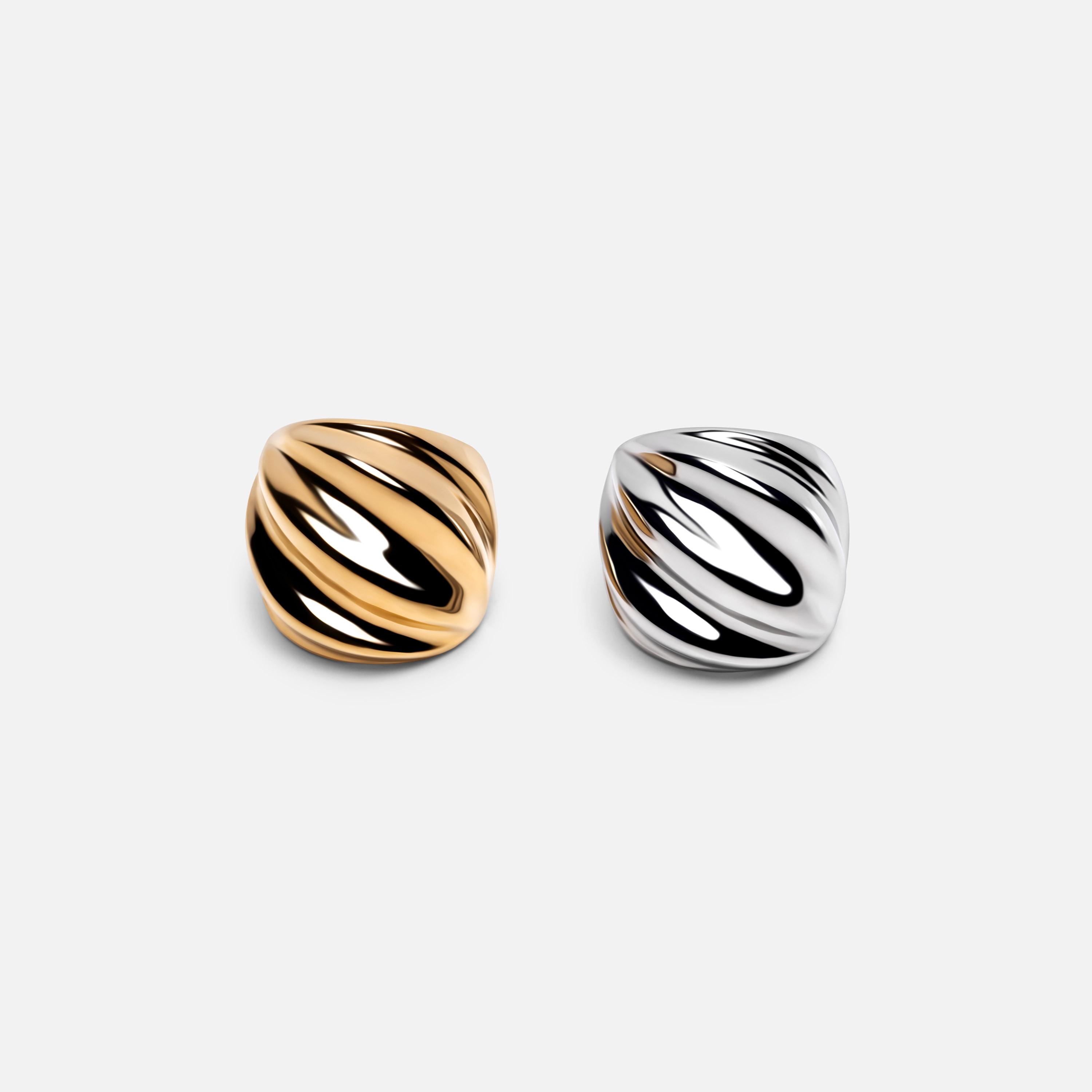 خواتم ليتشي فضية بارزة الملمس للنساء من الستانلس ستيل | ring176-women-watchesandjewellery-jewellery-rings-image-2