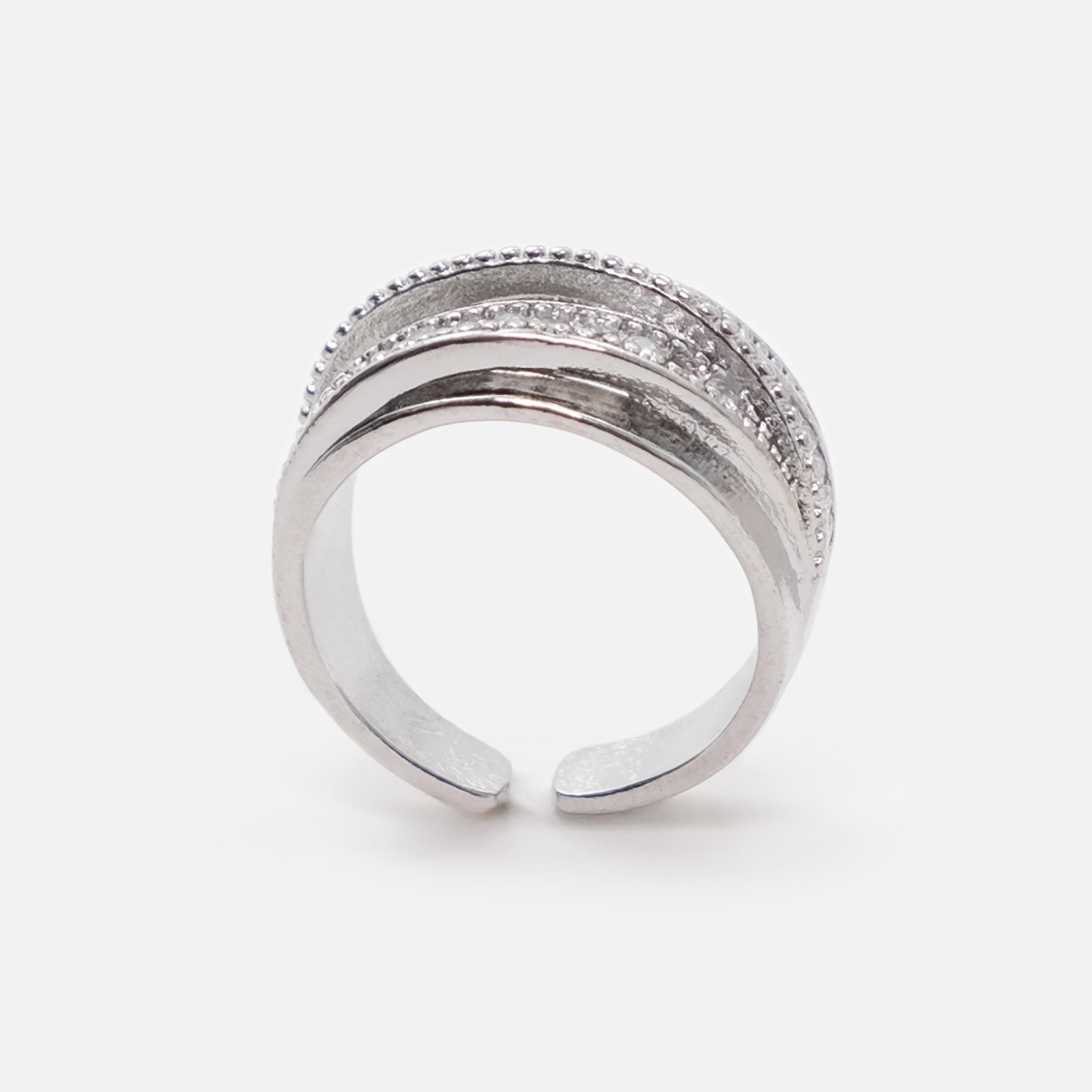 خواتم ليتشي فضية مرصعة بالكريستال للنساء من سبيكة النحاس | ring177-women-watchesandjewellery-jewellery-rings-image-2