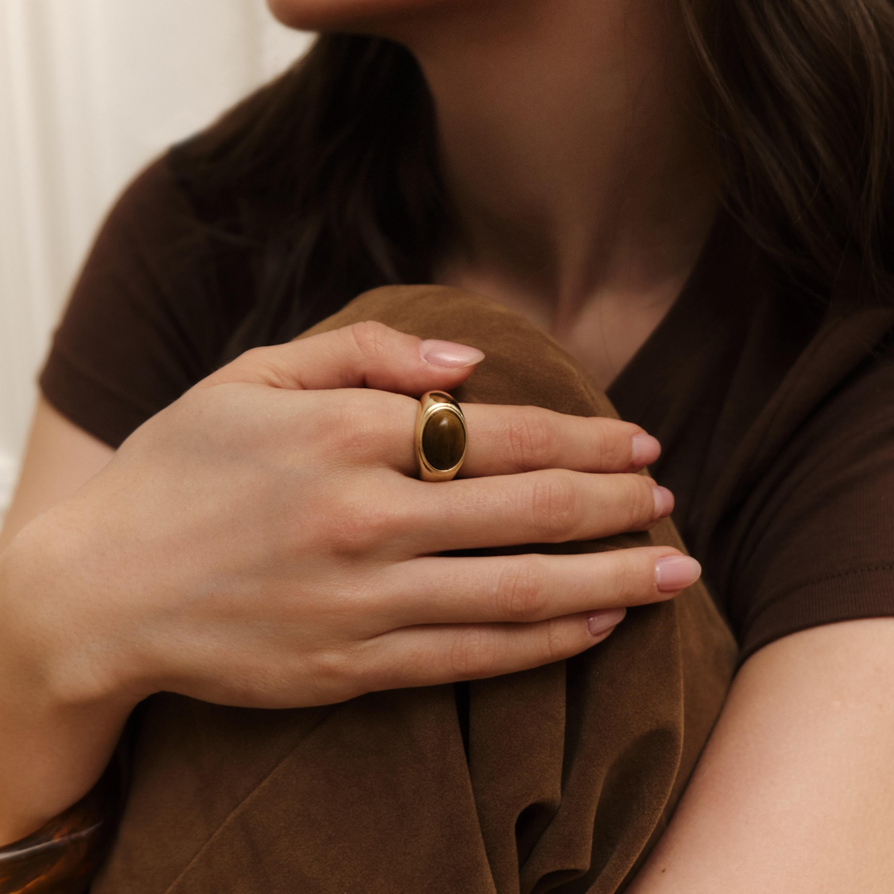 خواتم ليتشي ذهبية مرصعة بأحجار شبه كريمة من سبيكة النحاس | ring183-women-watchesandjewellery-jewellery-rings-image-1