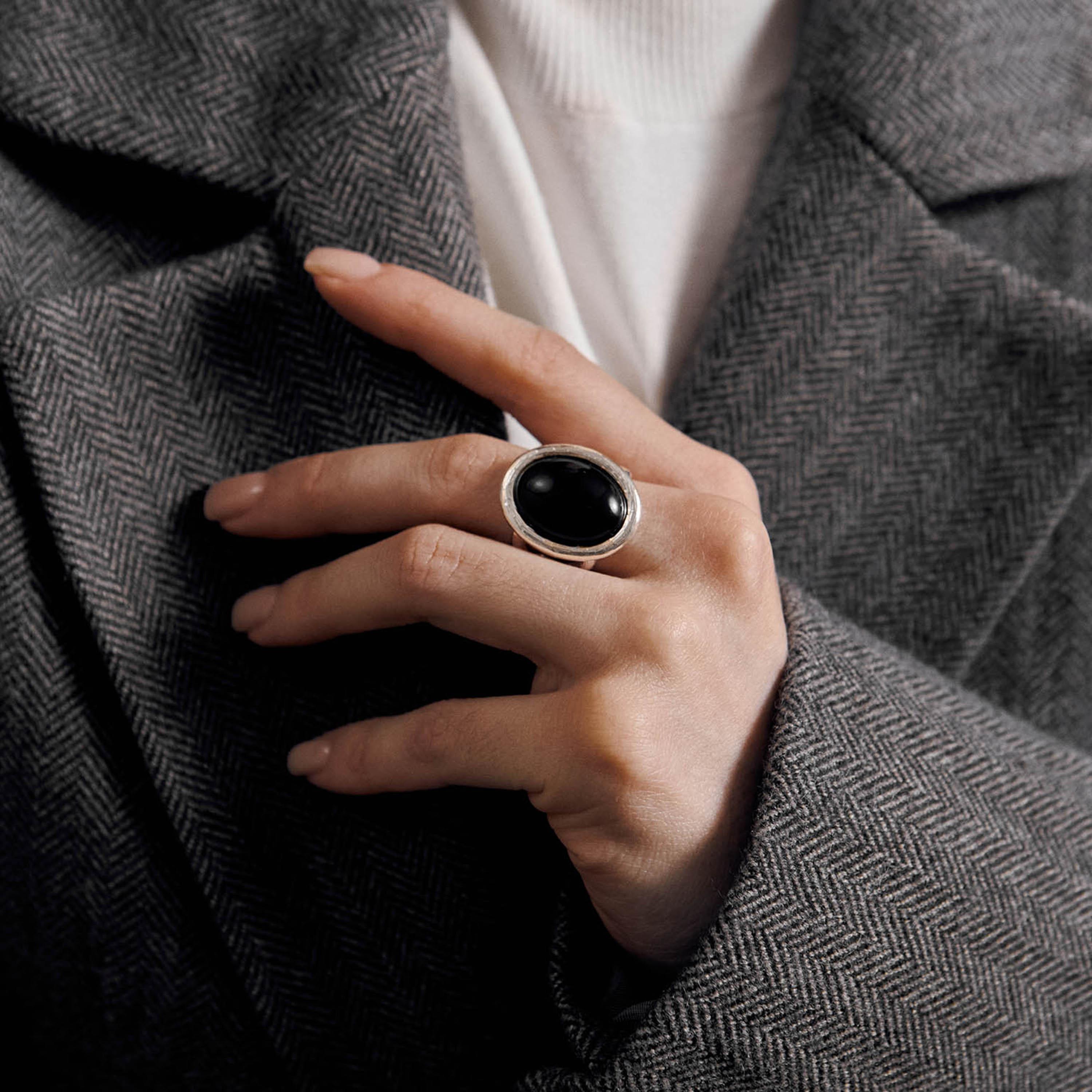 خواتم ليتشي فضية مرصعة بالأحجار للنساء من سبيكة النحاس | ring195-women-watchesandjewellery-jewellery-rings-image-1