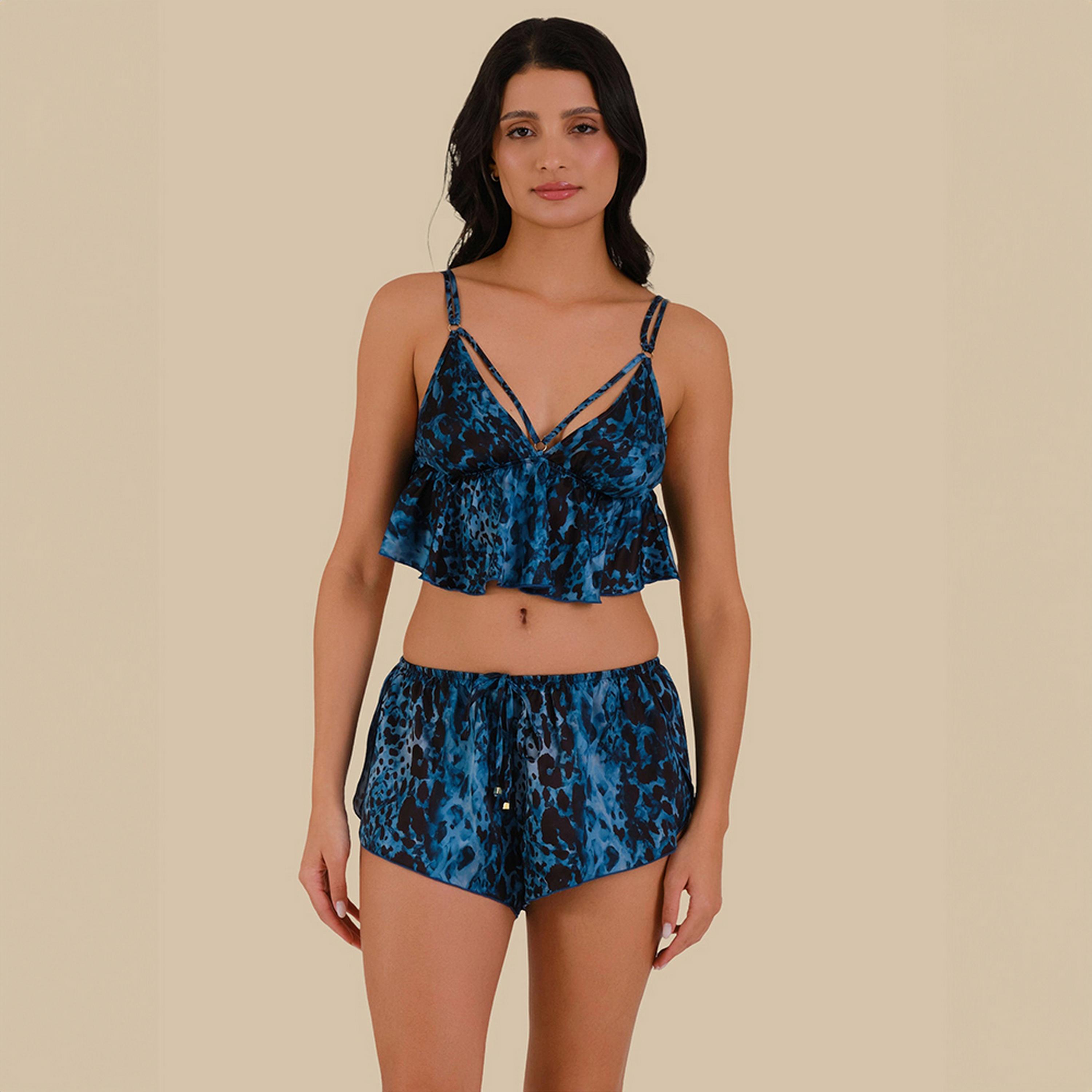 Isla & Evie Printed Sexy Elasticated Women's Shorts-women-clothing-nightwear-pyjamas-bottoms-image-2