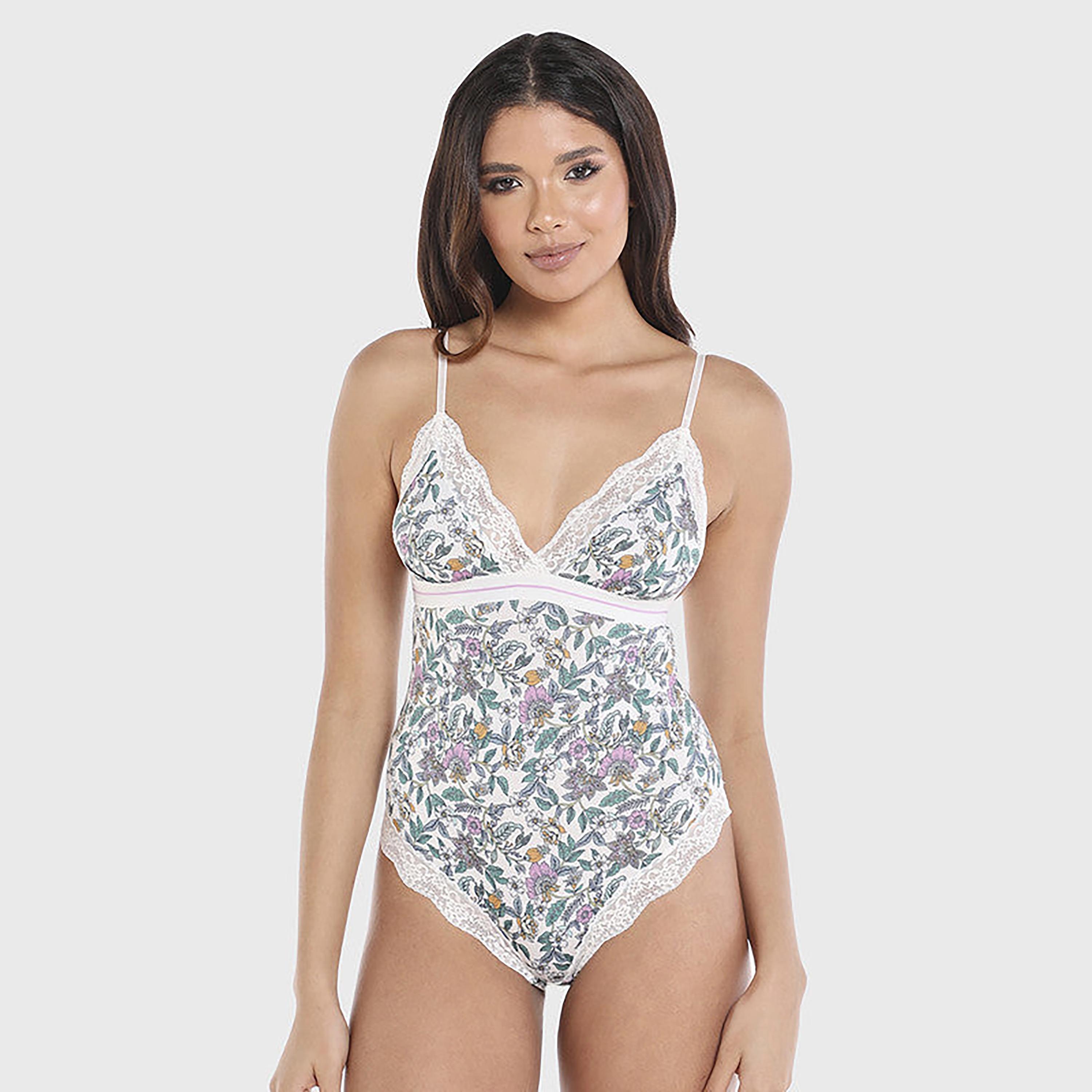 بدلات نسائية بدون أكمام من Isla & Evie Skinny Fit بحزام كتف زهري بدون أكمام-women-clothing-nightwear-pyjamas-tops-image-1