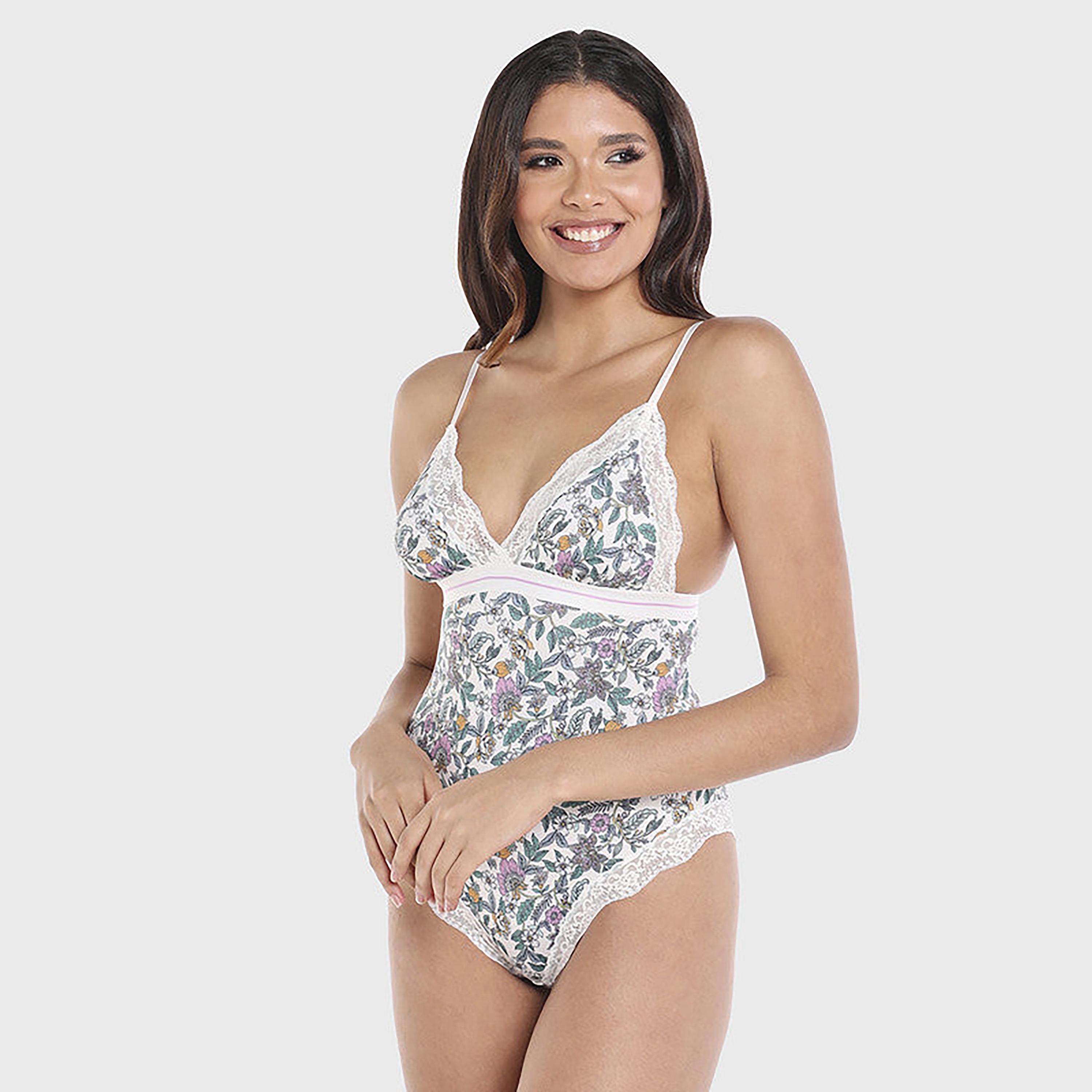 بدلات نسائية بدون أكمام من Isla & Evie Skinny Fit بحزام كتف زهري بدون أكمام-women-clothing-nightwear-pyjamas-tops-image-4