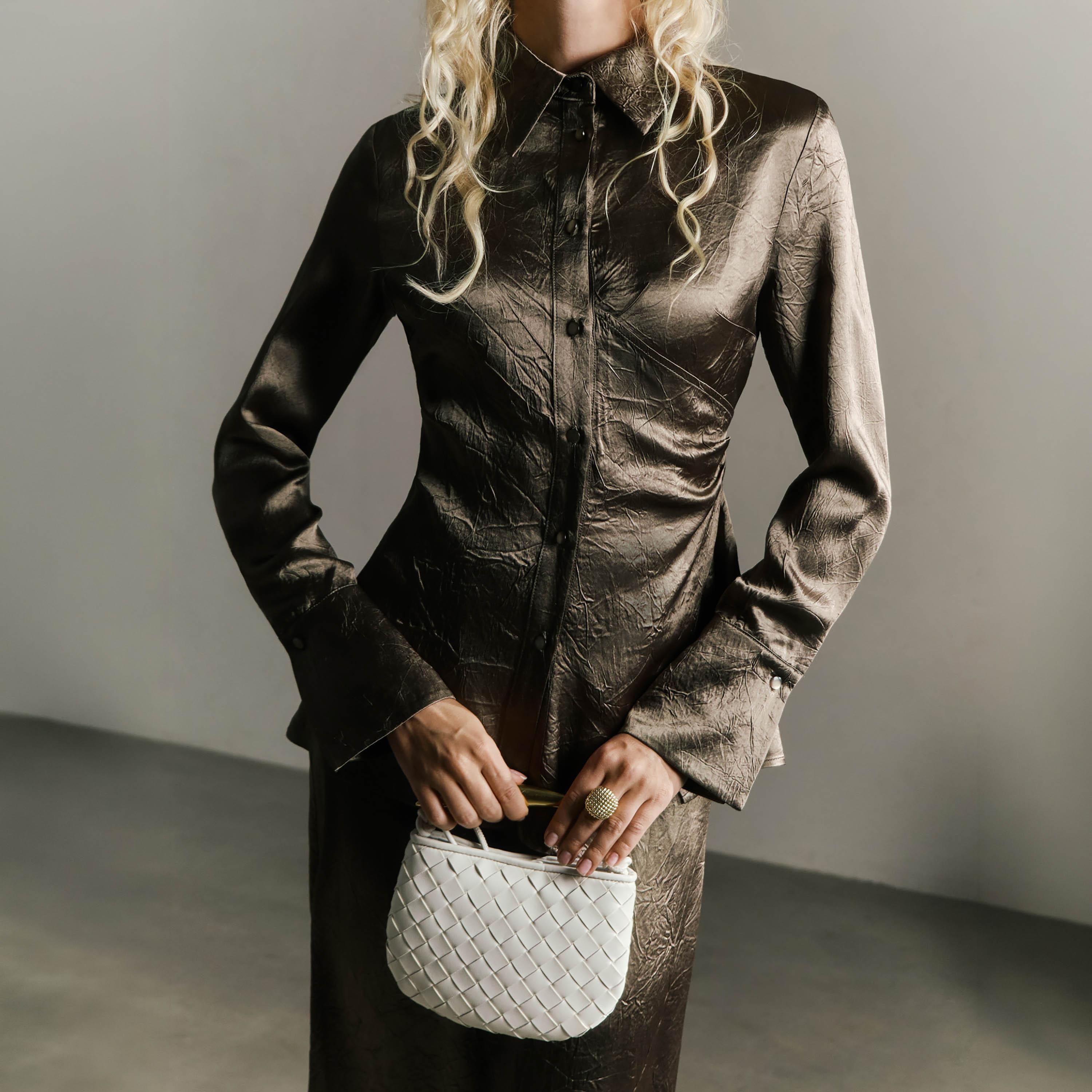 قميص بياقة من الأسيتات بتأثير مجعد للنساء من ليتشي-women-clothing-shirtsandblouses-shirts-image-3