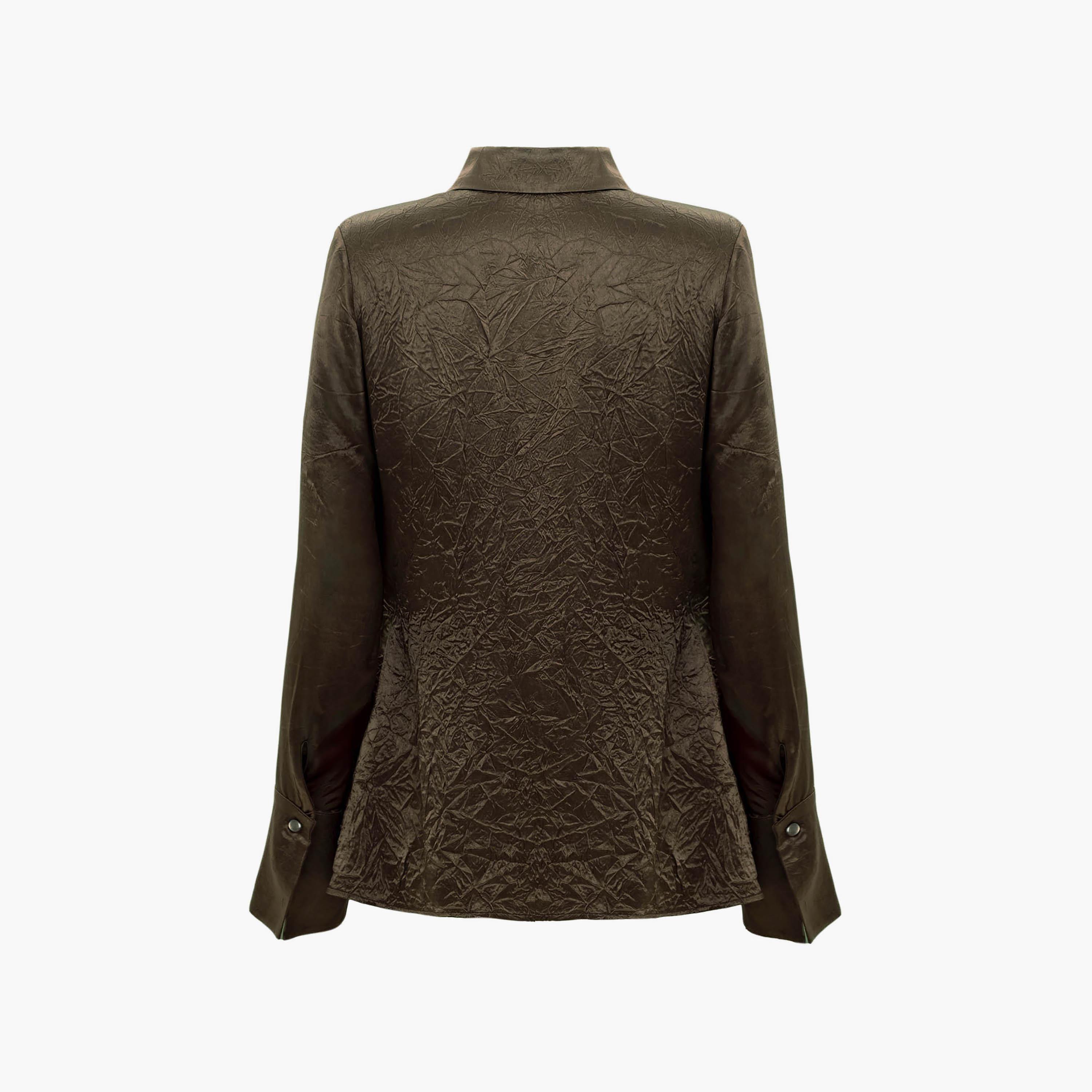 قميص بياقة من الأسيتات بتأثير مجعد للنساء من ليتشي-women-clothing-shirtsandblouses-shirts-image-5