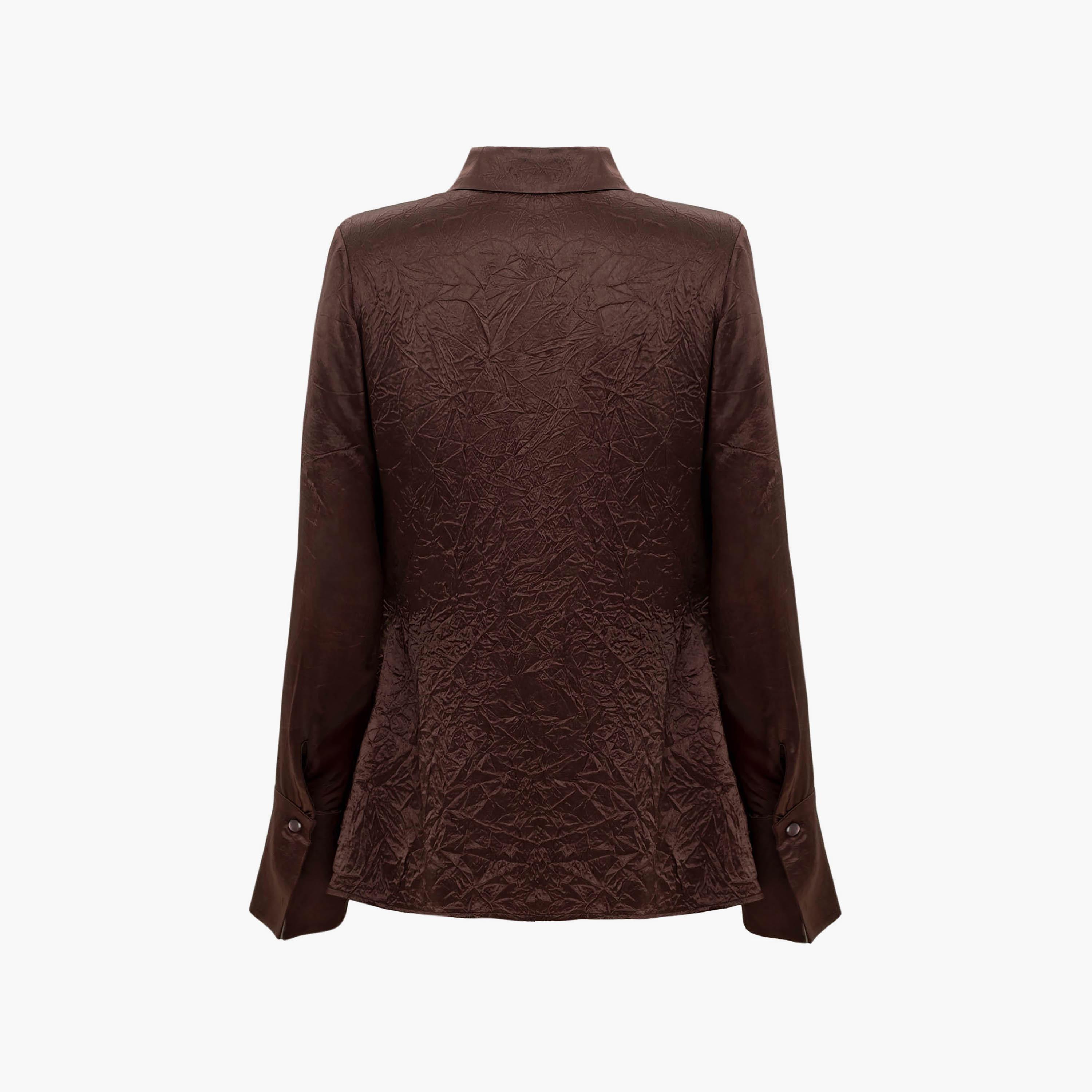 Lichi Crinkled Effect Acetate Collared Women's Shirt-women-clothing-shirtsandblouses-shirts-image-6