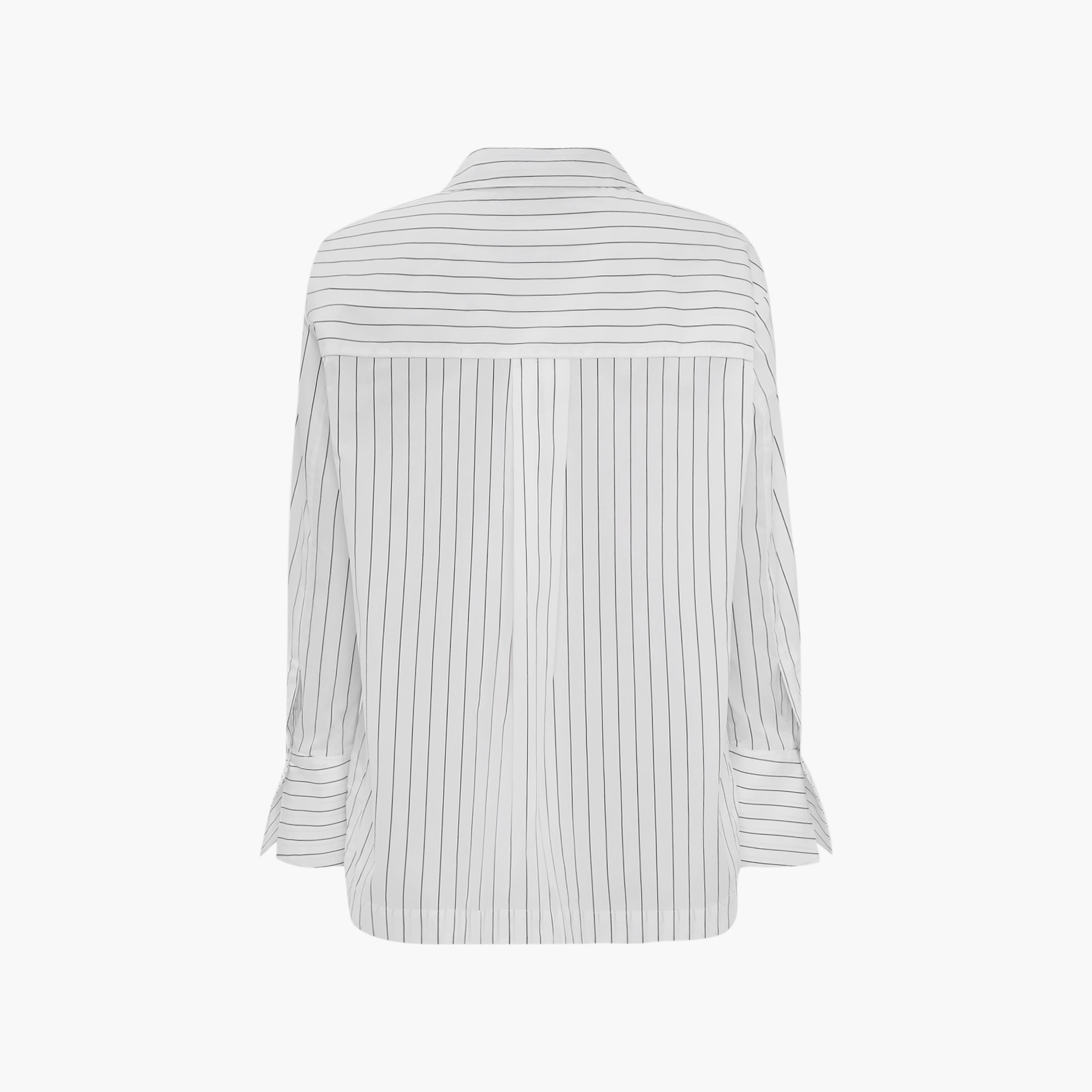 قميص مخطط بياقة وأكمام بأساور عريضة للنساء من ليتشي-women-clothing-shirtsandblouses-shirts-image-6