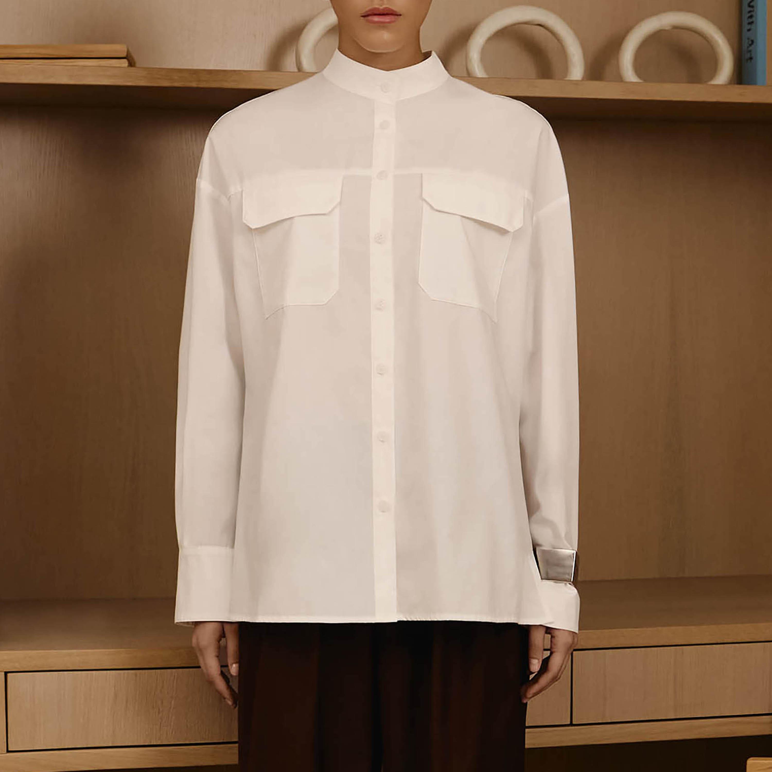 قميص أبيض بياقة وأكتاف منسدلة للنساء من ليتشي-women-clothing-shirtsandblouses-shirts-image-4
