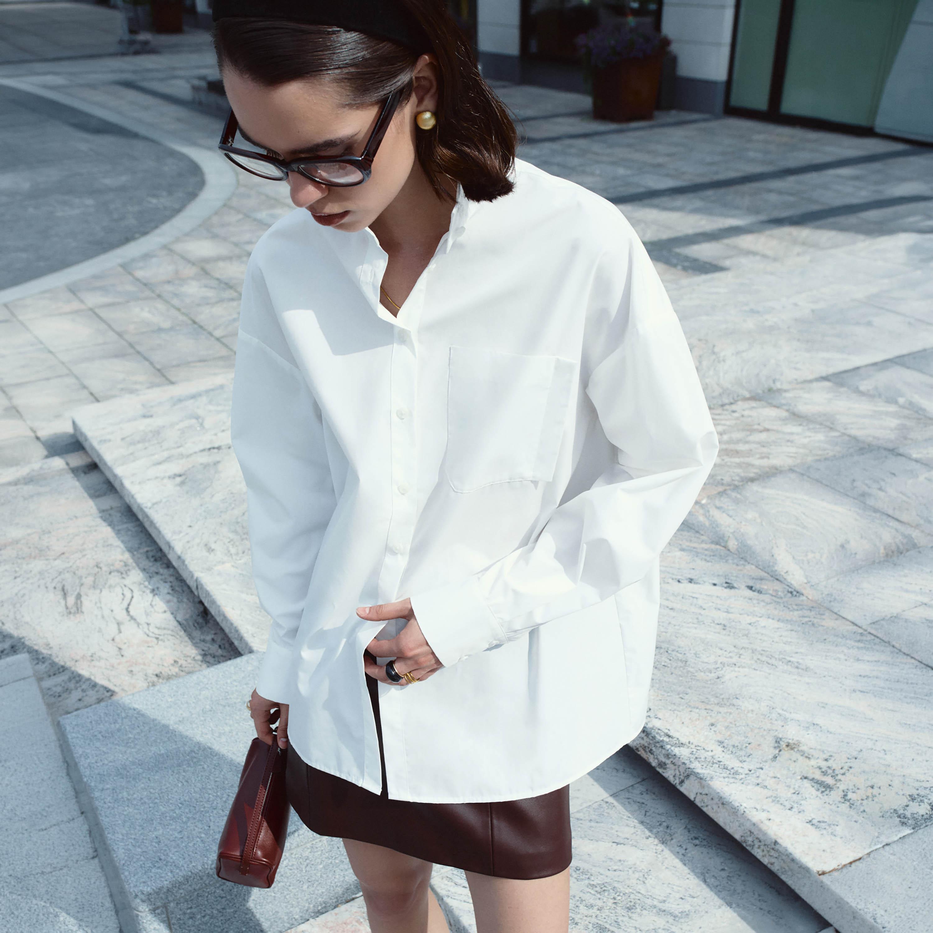 قميص أبيض بياقة وأكتاف منسدلة للنساء من ليتشي-women-clothing-shirtsandblouses-shirts-image-4