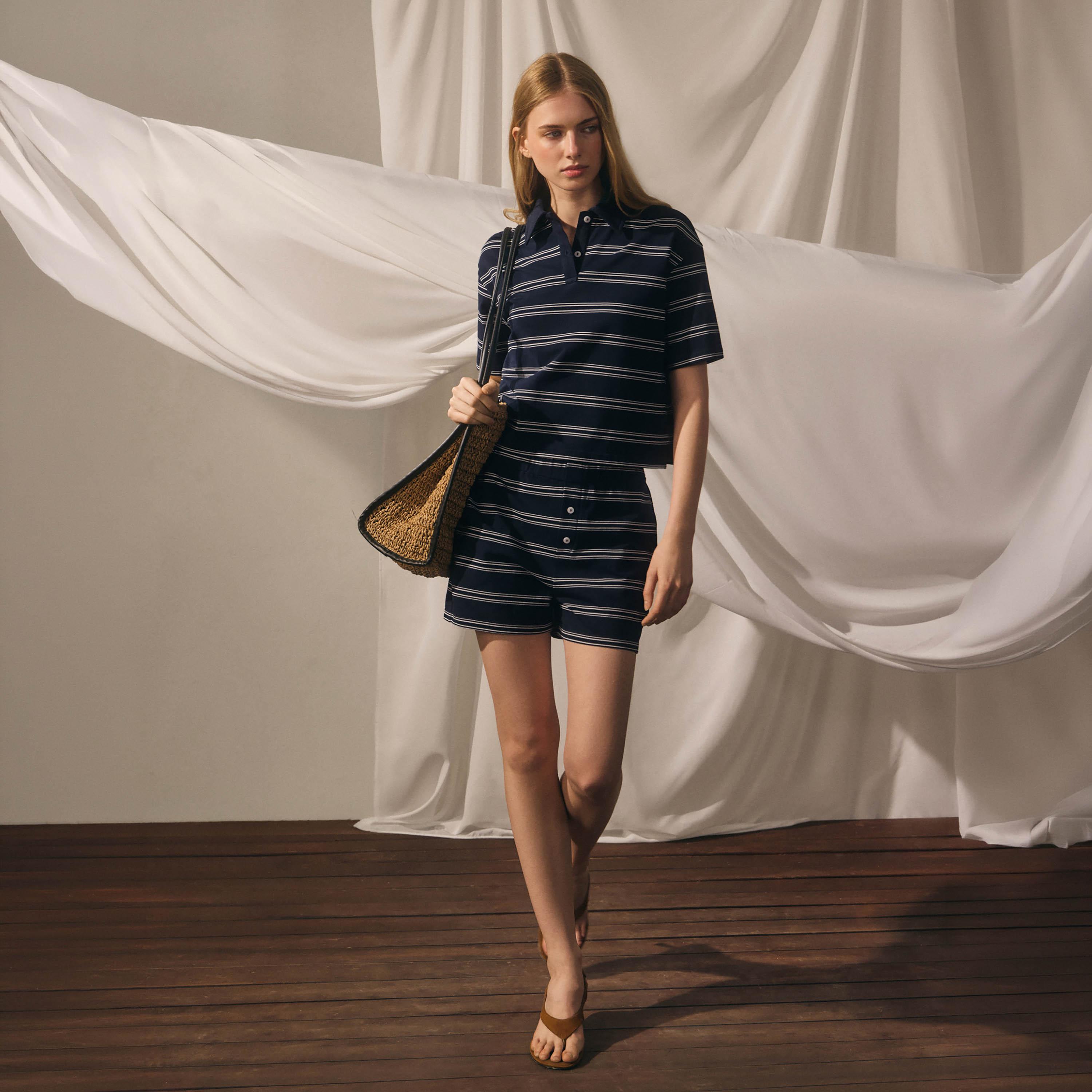 Lichi Striped Collared Women's Polo T-Shirt-women-clothing-tshirts-image-2