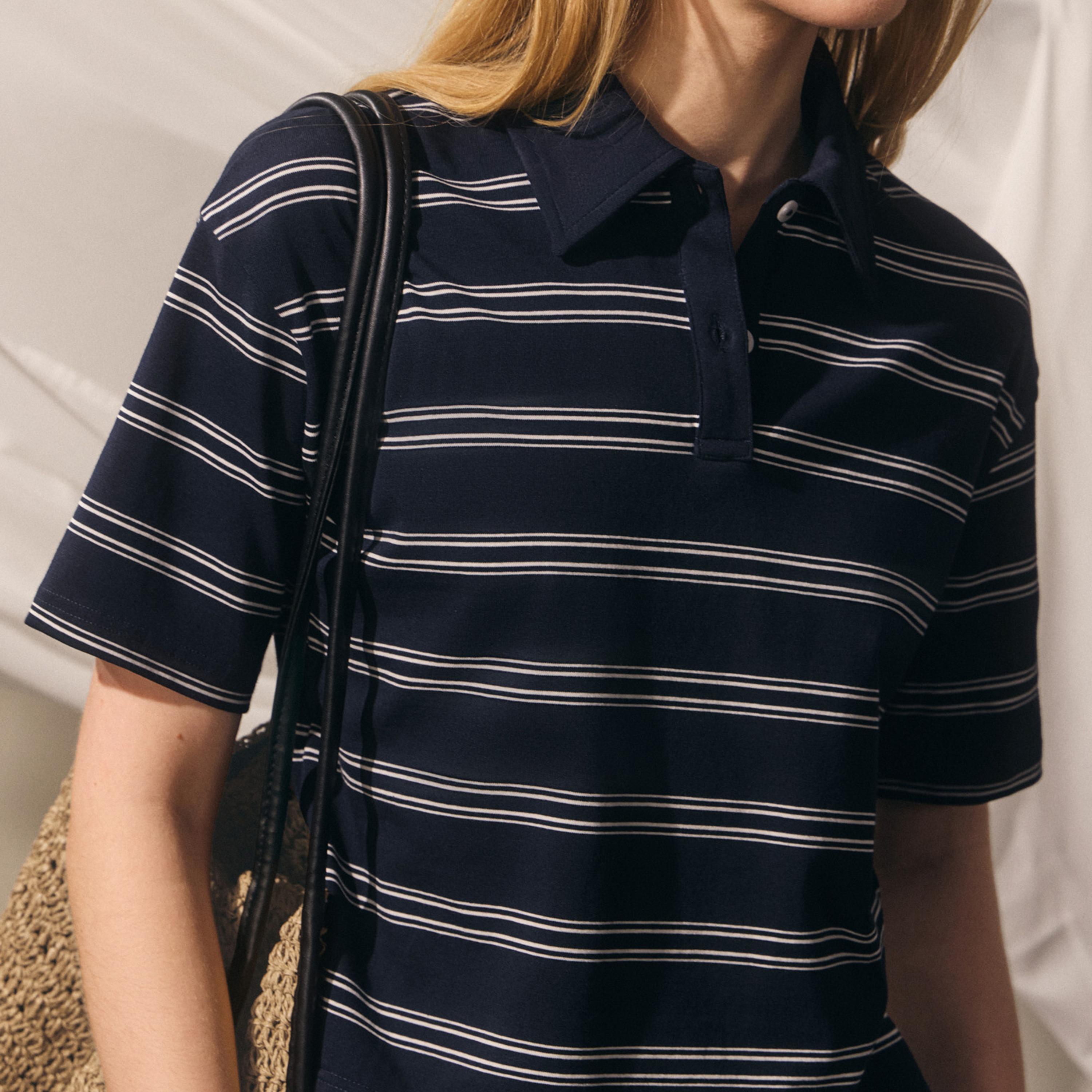 Lichi Striped Collared Women's Polo T-Shirt-women-clothing-tshirts-image-4