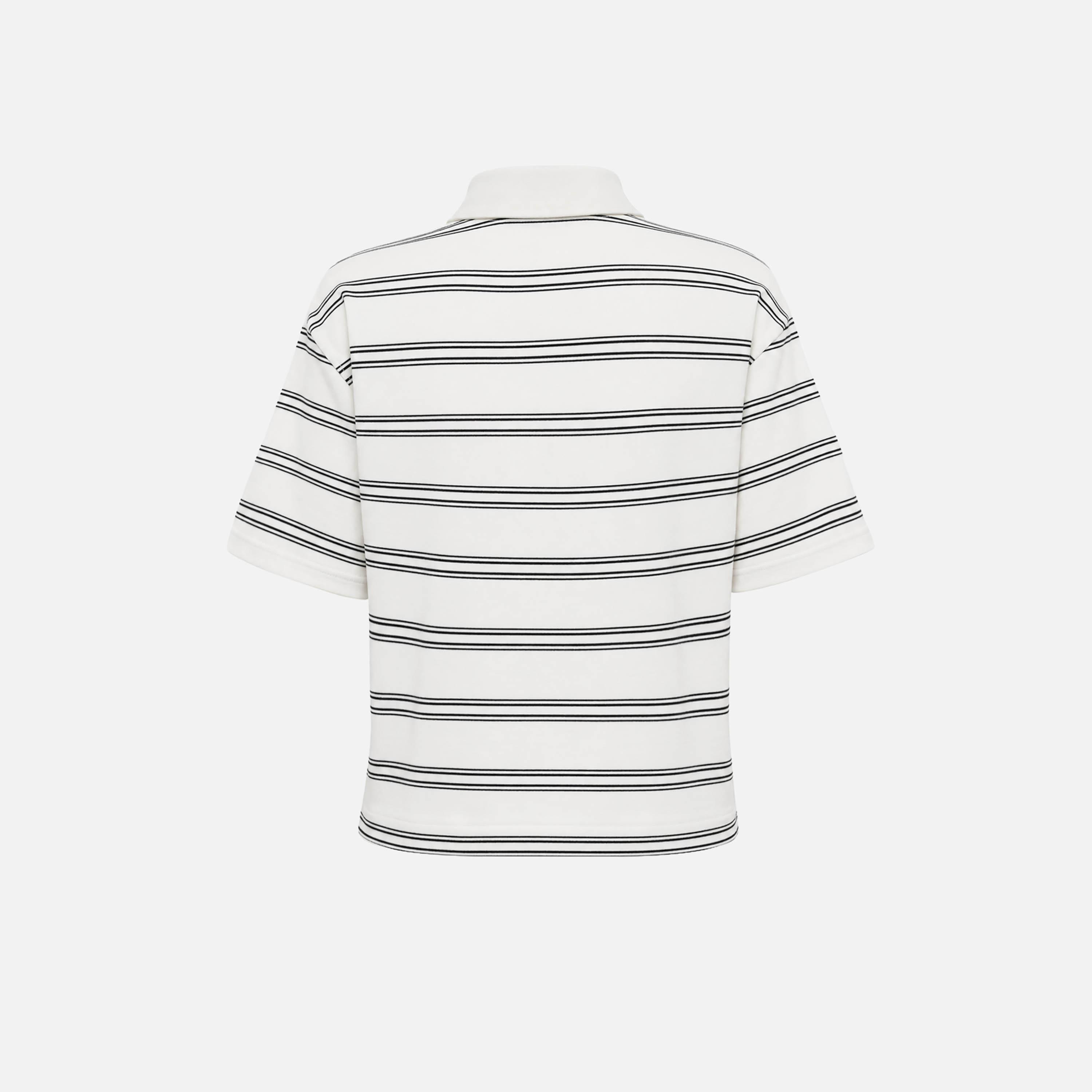 تيشيرت بولو حريمي مخطط بياقة من ليتشي-women-clothing-tshirts-image-6