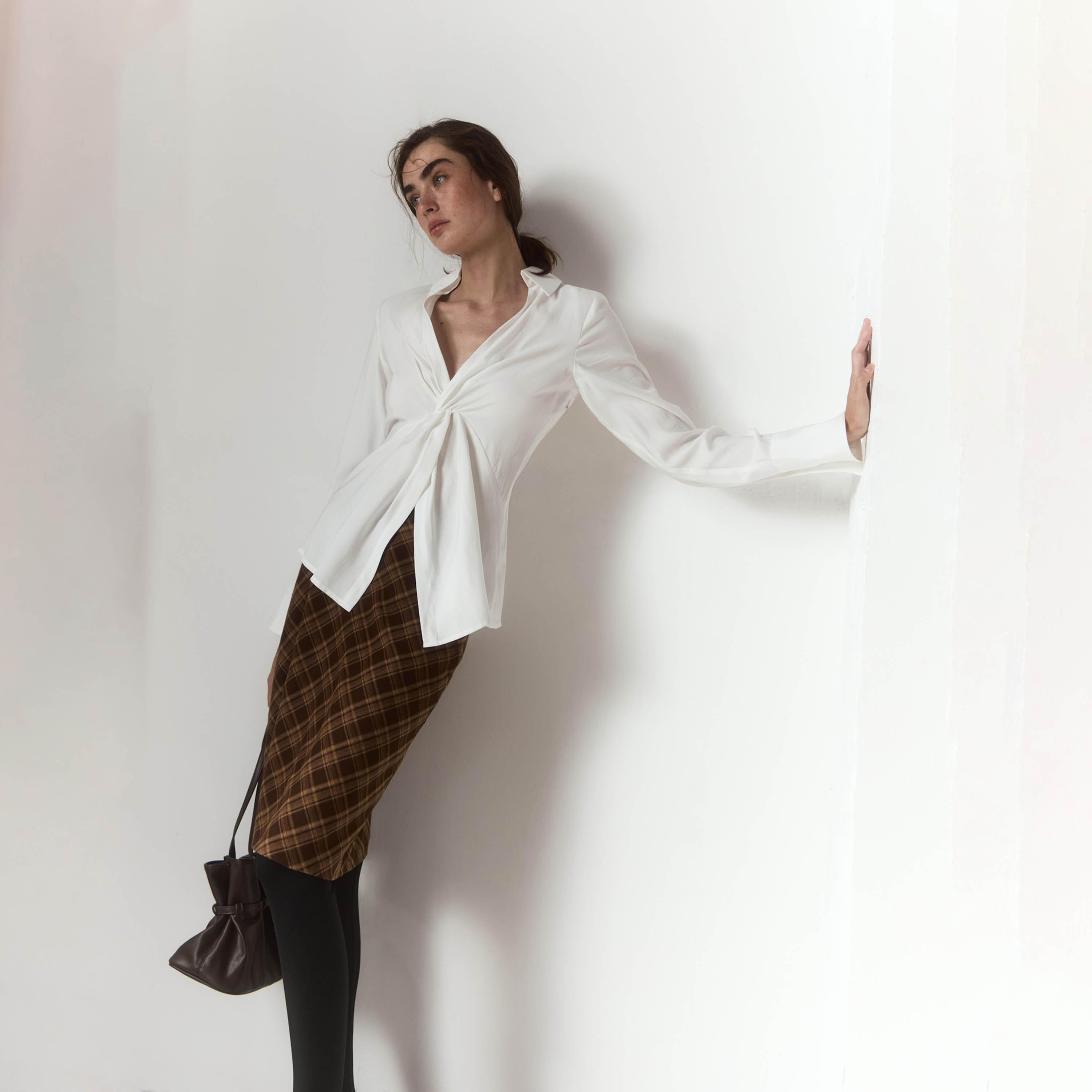 Lichi Knot-Detailed Collared Women's Shirt Style Top-women-clothing-shirtsandblouses-blouses-image-4